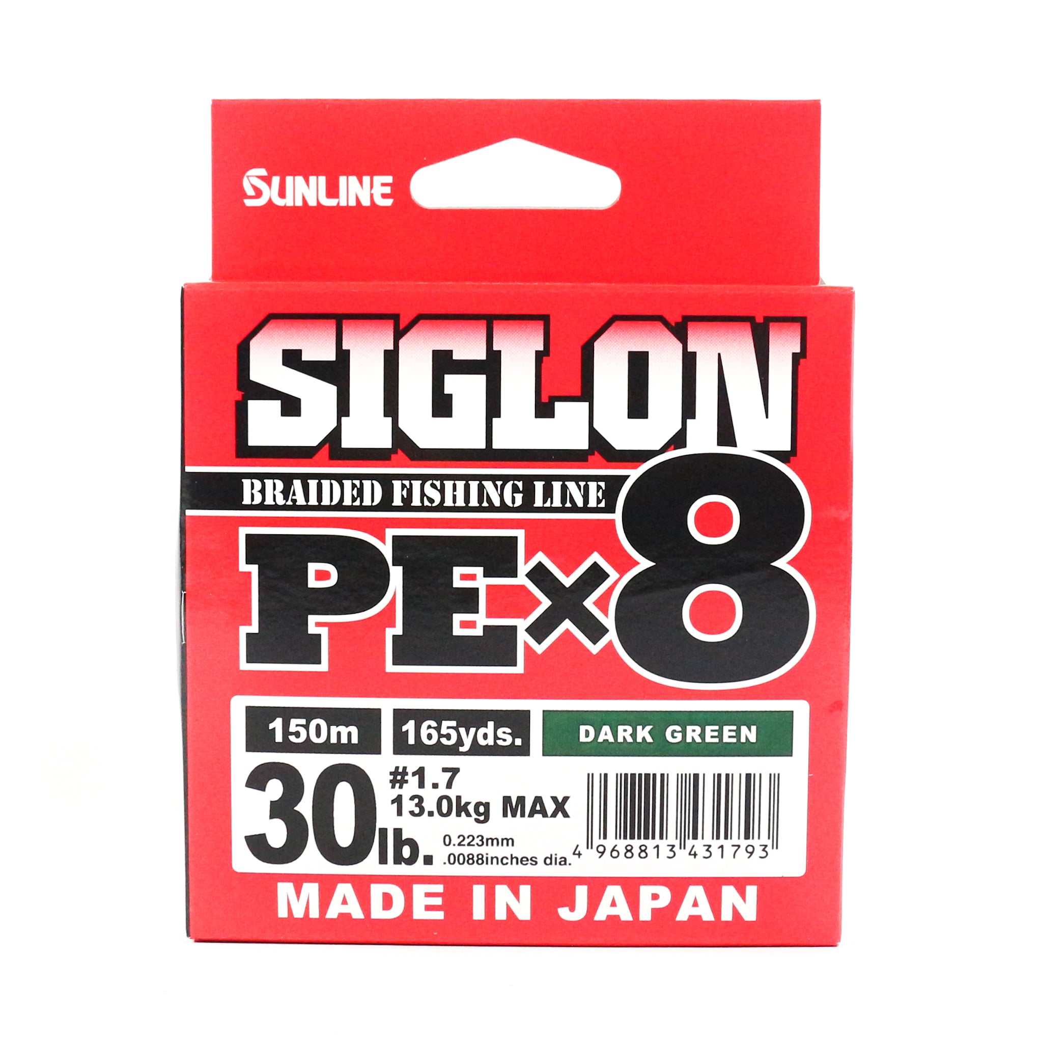 Sunline P.E Line X8 Siglon 150M P.E 1.7 30LB Dark Green (1793)