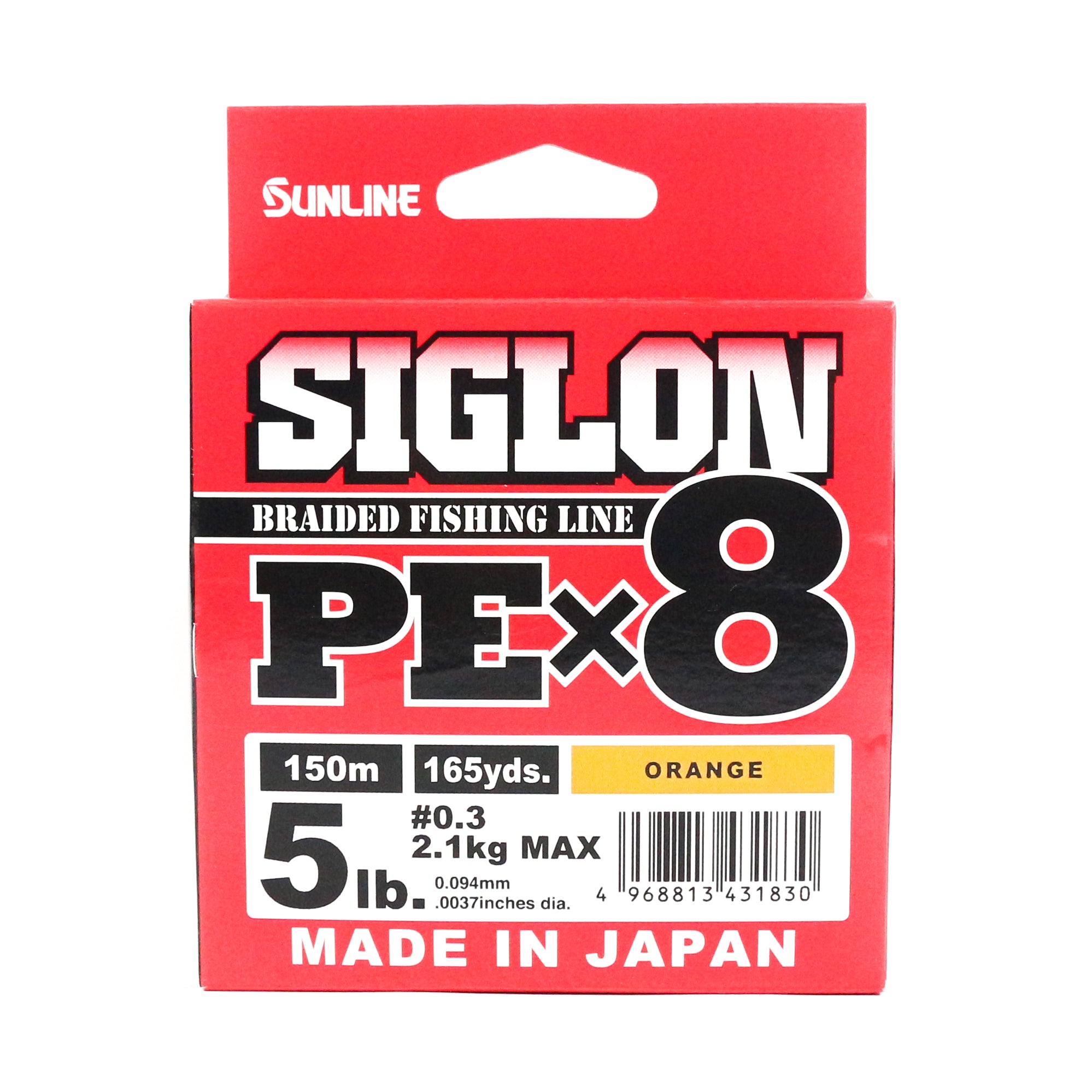 Sunline P.E Line X8 Siglon 150M P.E 0.3 5LB Orange (1830)