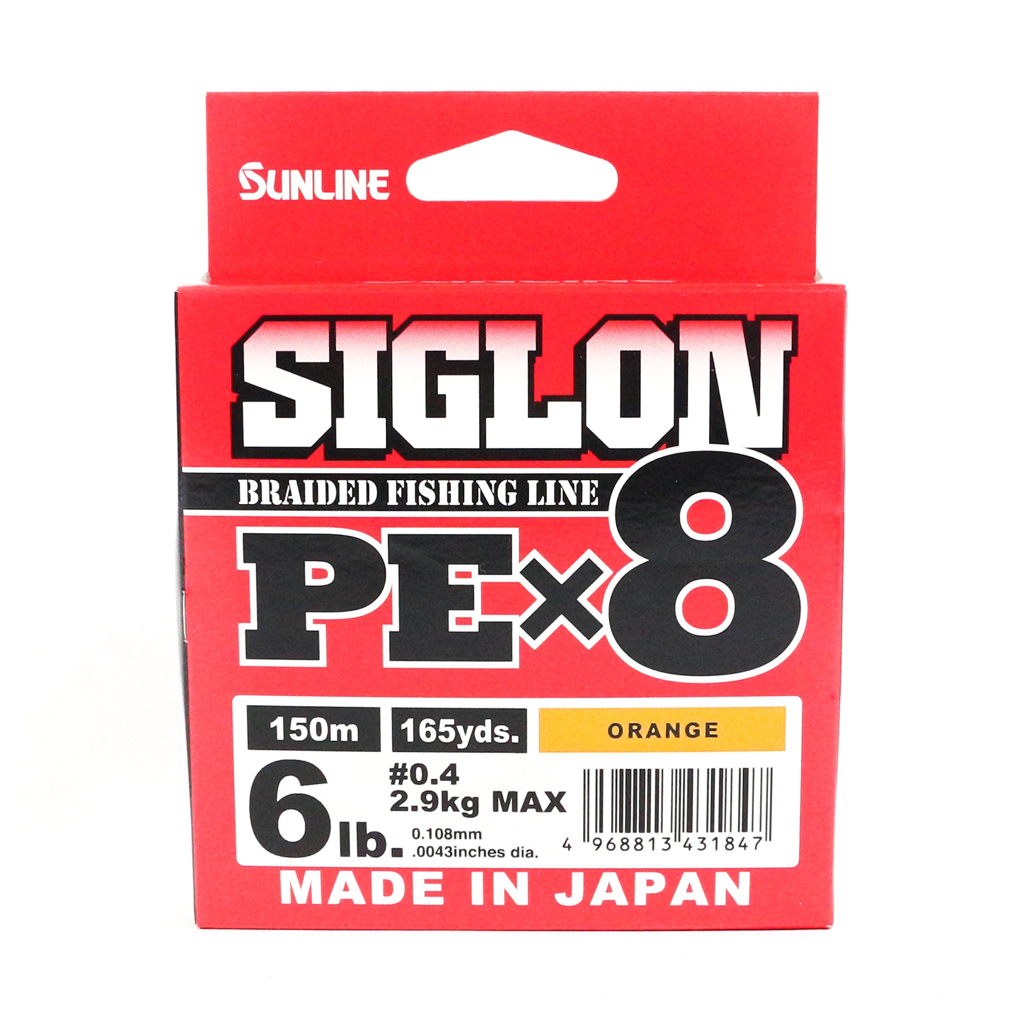 Sunline P.E Line X8 Siglon 150M P.E 0.4 6LB Orange (1847)