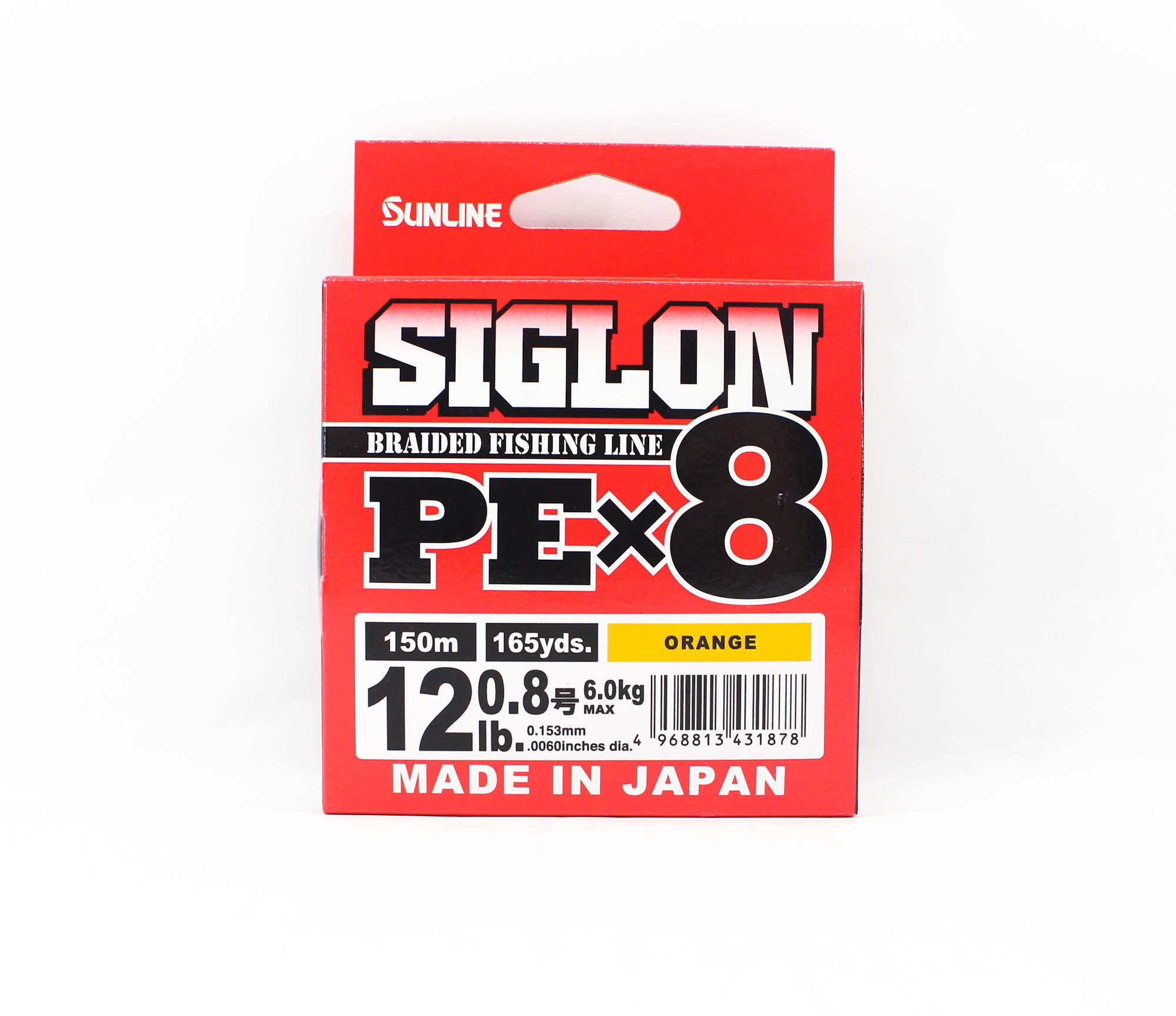 Sunline P.E Line X8 Siglon 150M P.E 0.8 12LB Orange (1878)