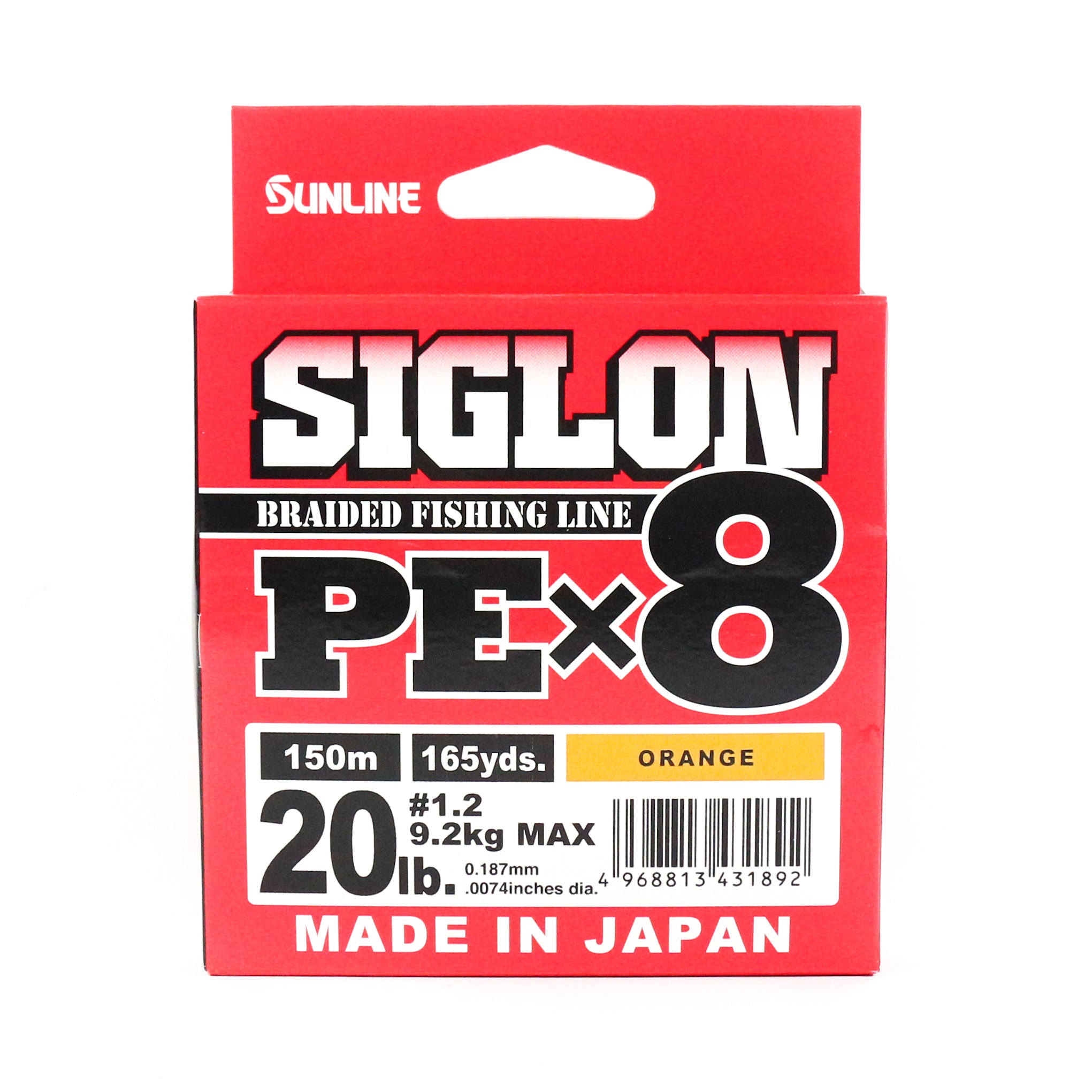 Sunline P.E Line X8 Siglon 150M P.E 1.2 20LB Orange (1892)