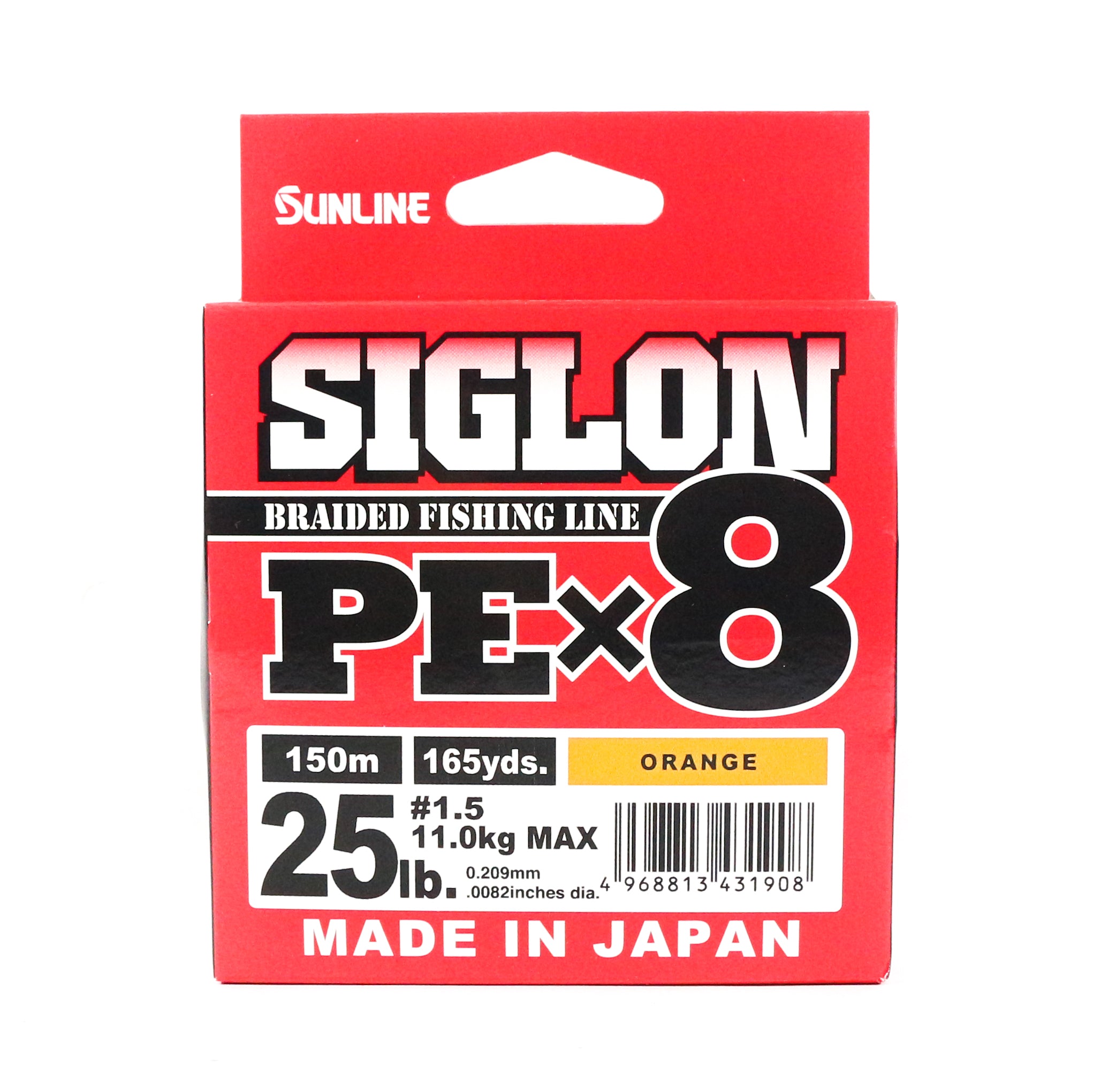 Sunline P.E Line X8 Siglon 150M P.E 1.5 25LB Orange (1908)