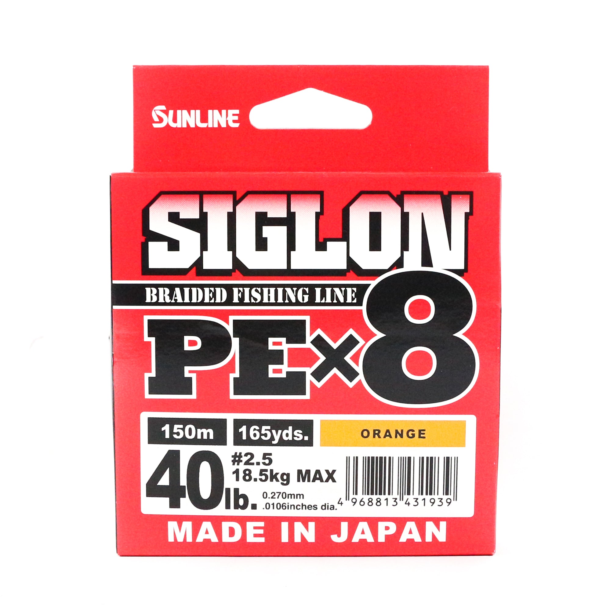 Sunline P.E Line X8 Siglon 150M P.E 2.5 40LB Orange (1939)