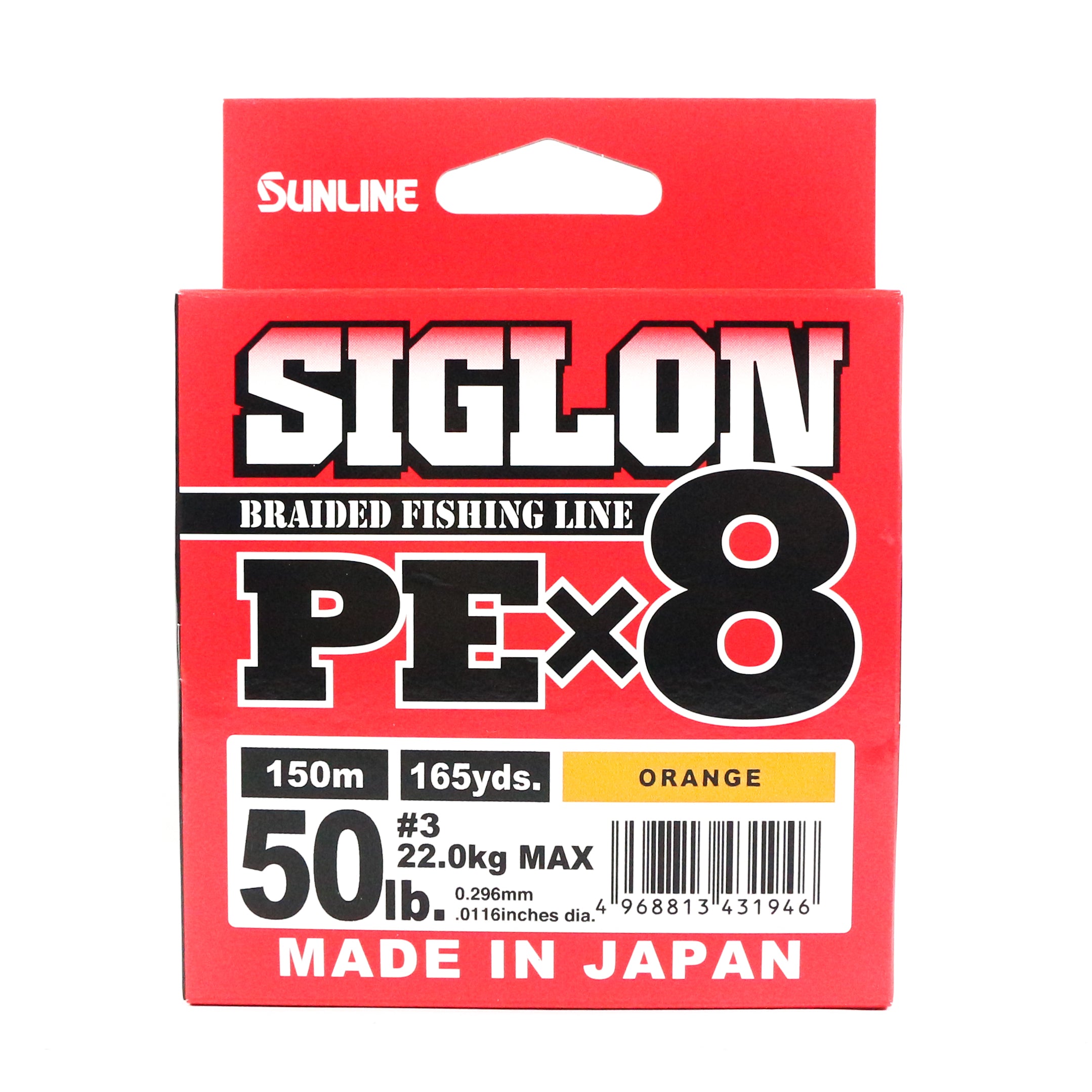 Sunline P.E Line X8 Siglon 150M P.E 3 50LB Orange (1946)