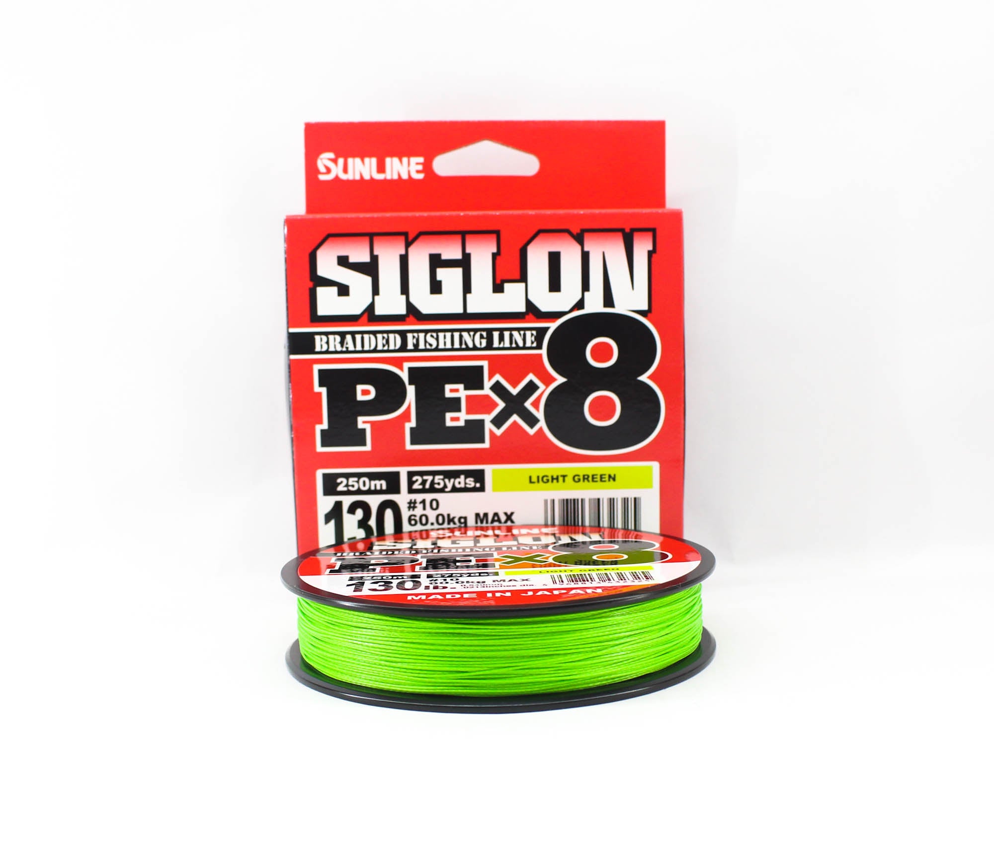 Sunline P.E Line X8 Siglon 250M P.E 10 130LB Lime Green (2325)