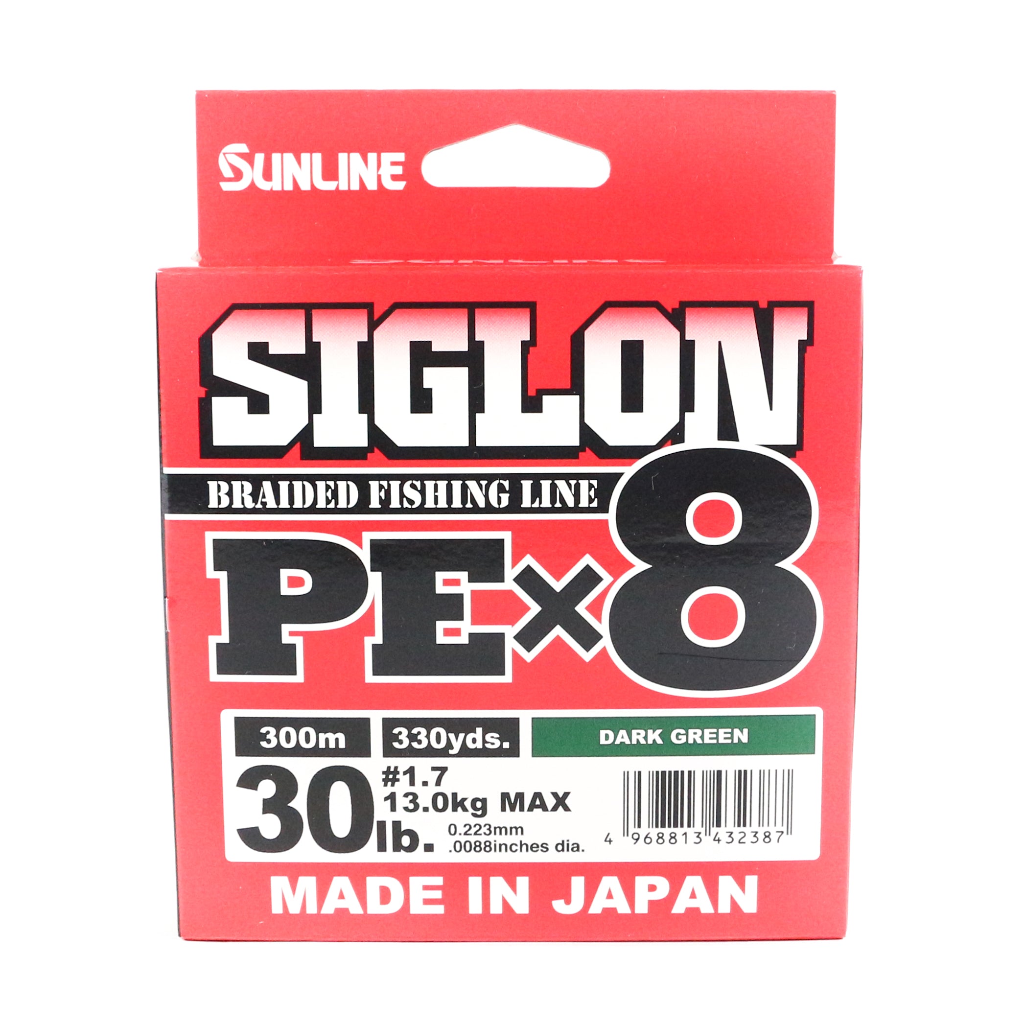 Sunline P.E Line X8 Siglon 300M P.E 1.7 30LB Dark Green (2387)