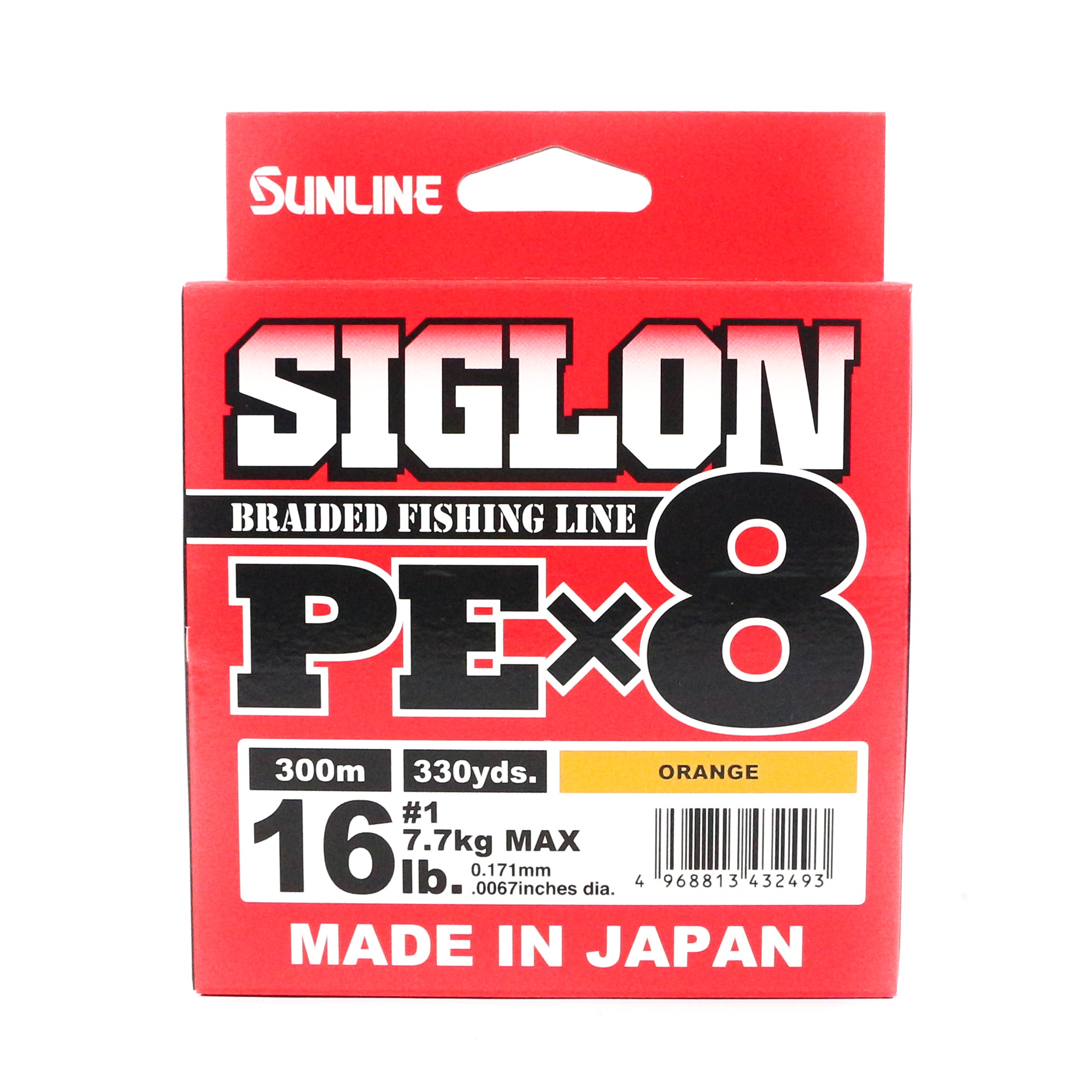 Sunline P.E Line X8 Siglon 300M P.E 1 16LB Orange (2493)