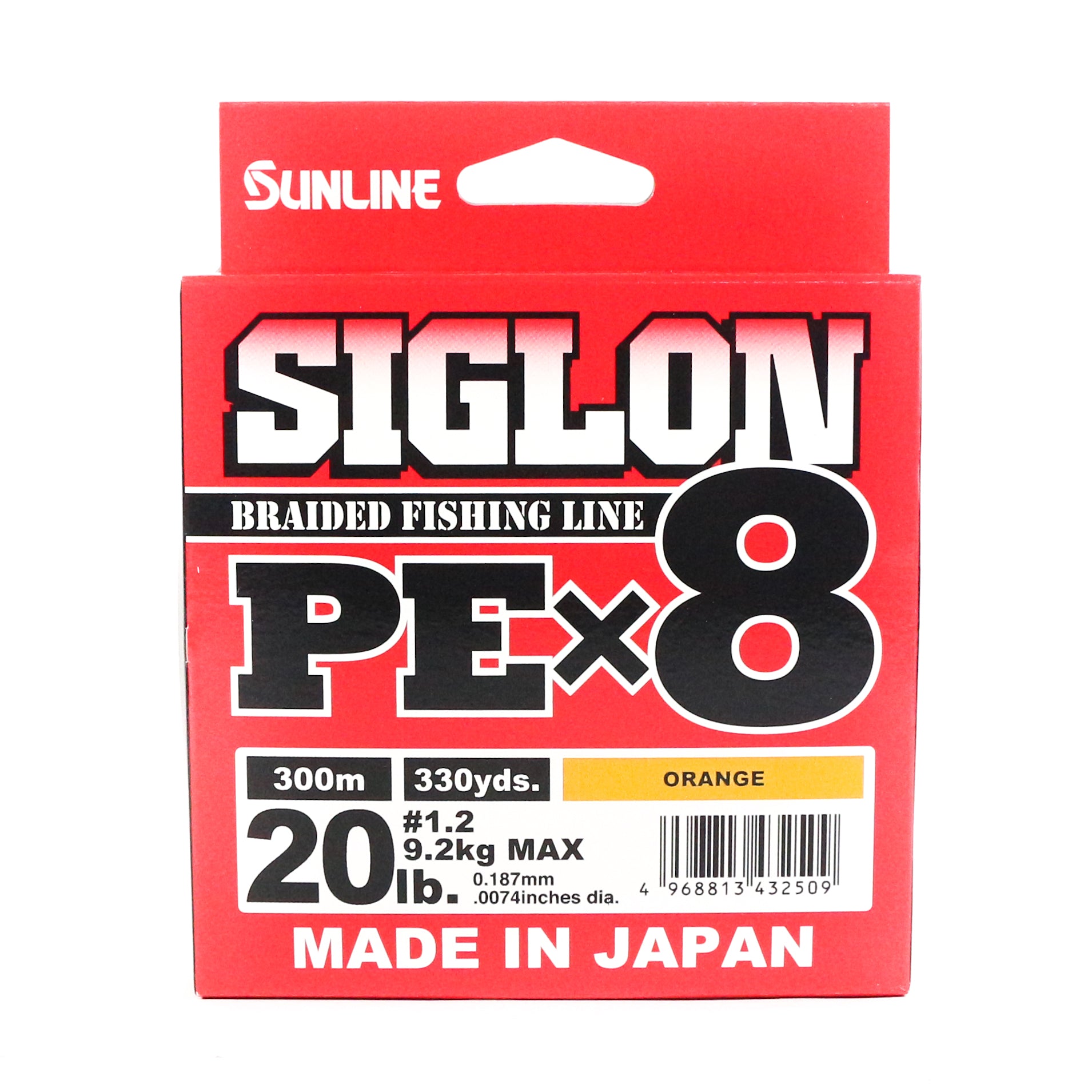 Sunline P.E Line X8 Siglon 300M P.E 1.2 20LB Orange (2509)