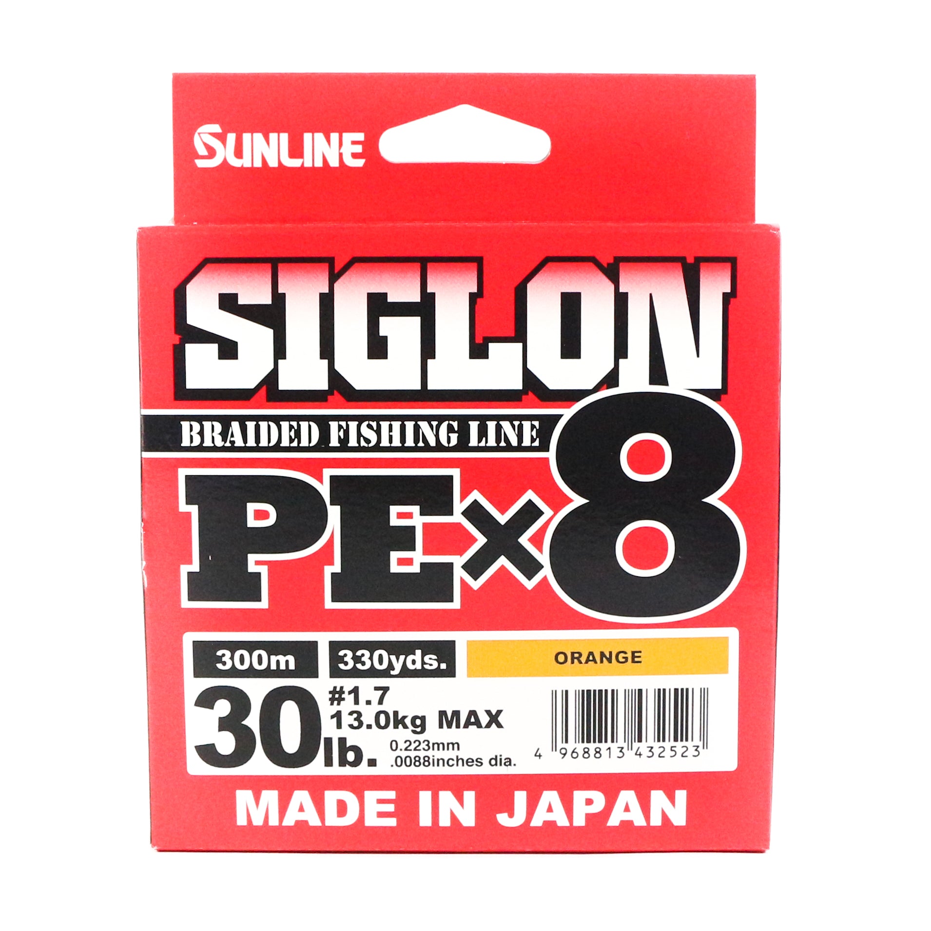 Sunline P.E Line X8 Siglon 300M P.E 1.7 30LB Orange (2523)