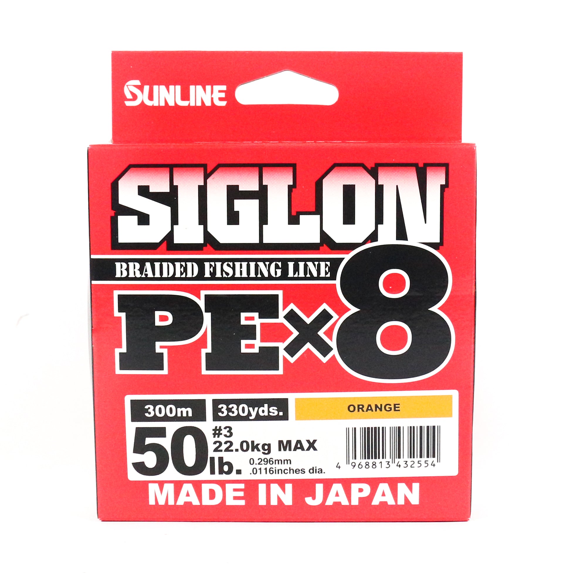 Sunline P.E Line X8 Siglon 300M P.E 3 50LB Orange (2554)