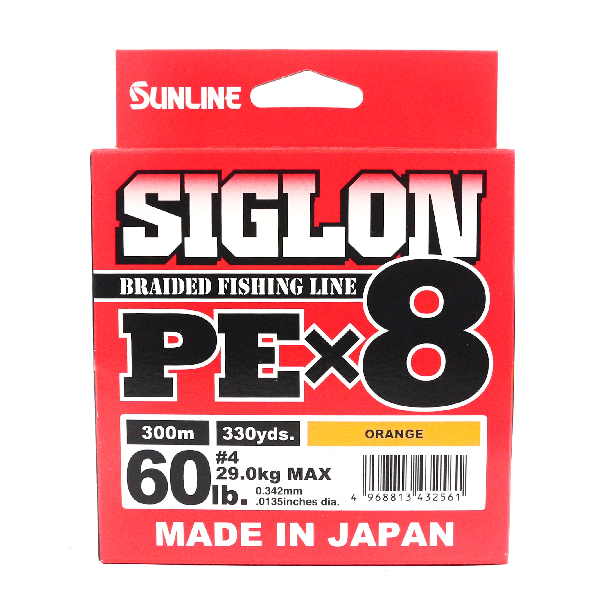 Sunline P.E Line X8 Siglon 300M P.E 4 60LB Orange (2561)