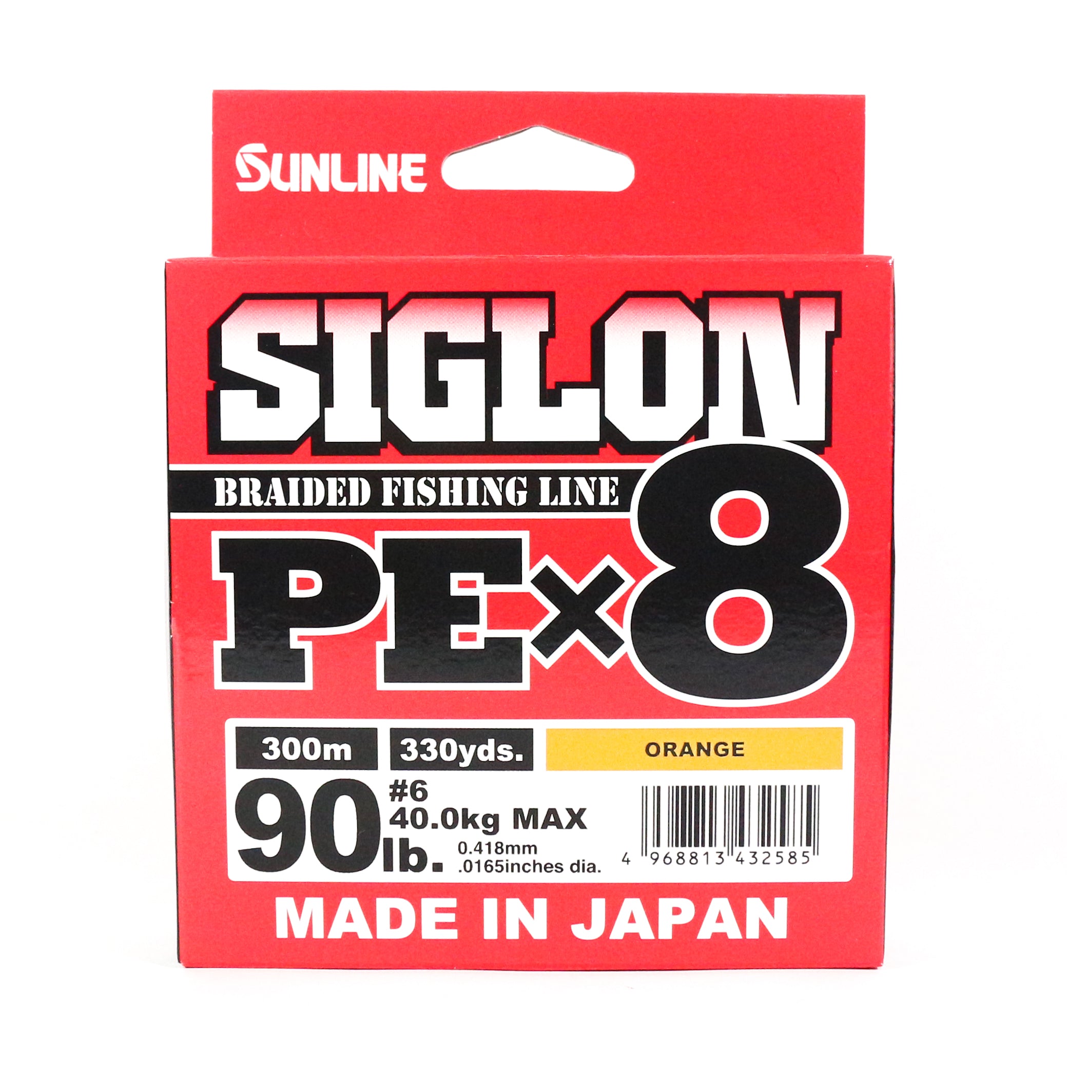 Sunline P.E Line X8 Siglon 300M P.E 6 90LB Orange (2585)