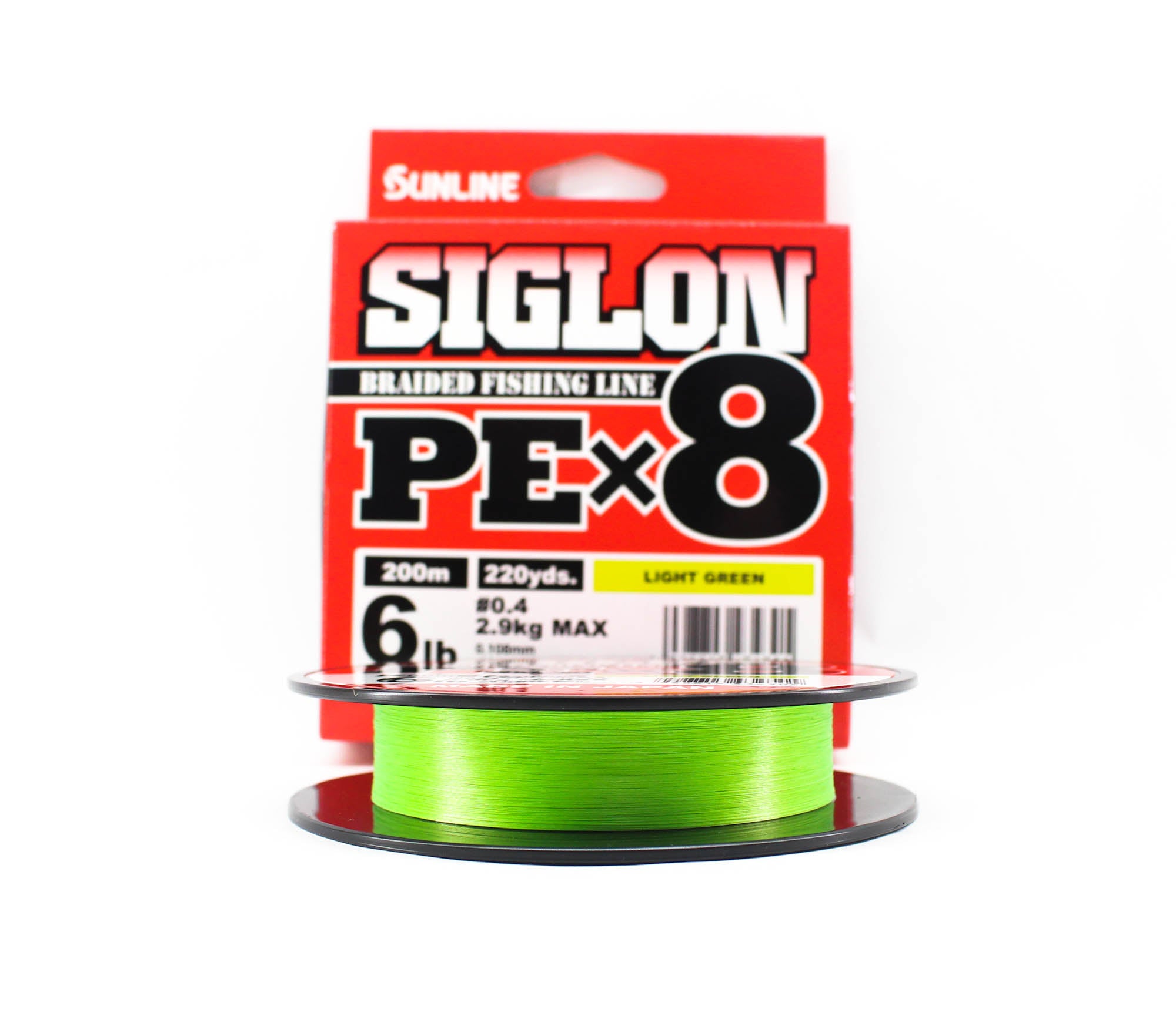 Sunline P.E Line X8 Siglon 200M P.E 0.4 6LB Lime Green (4305)