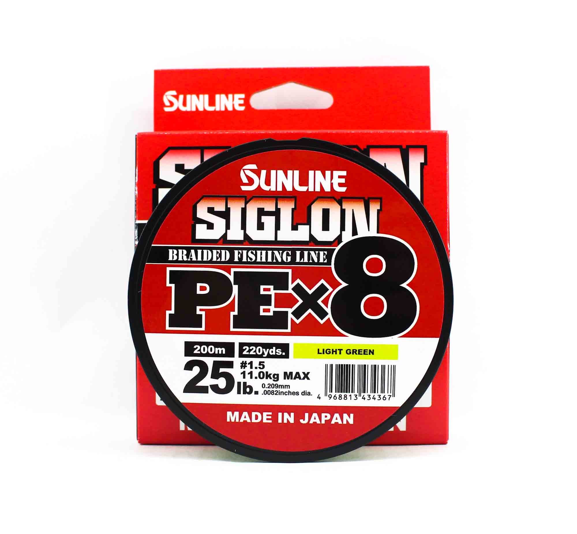 Sunline P.E Line X8 Siglon 200M P.E 1.5 25LB Lime Green (4367)