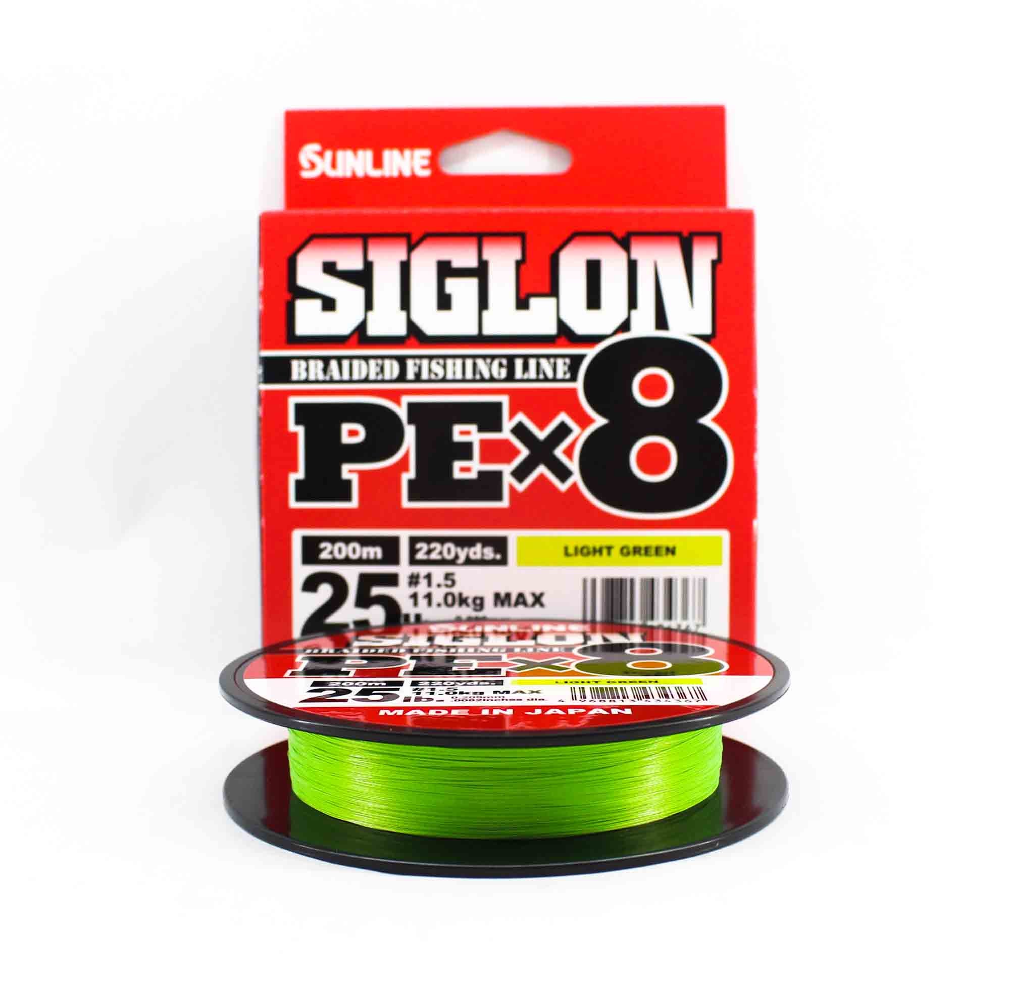 Sunline P.E Line X8 Siglon 200M P.E 1.5 25LB Lime Green (4367)