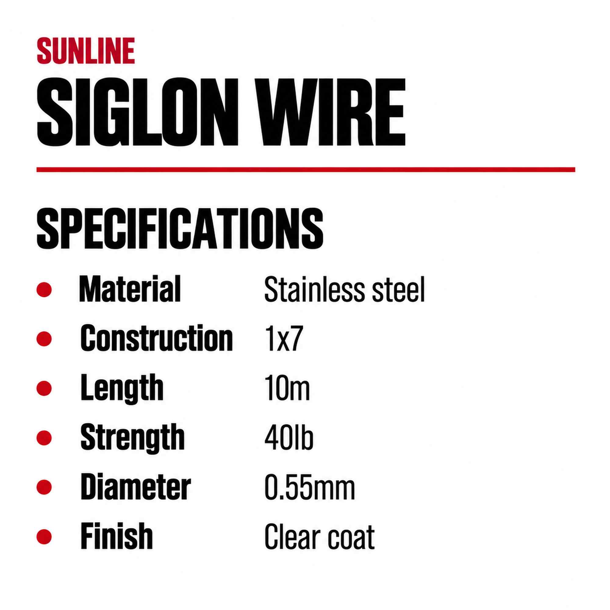 Sunline Siglon Wire Stainless 1x7 Clear Coat 10m 40lb (4466)