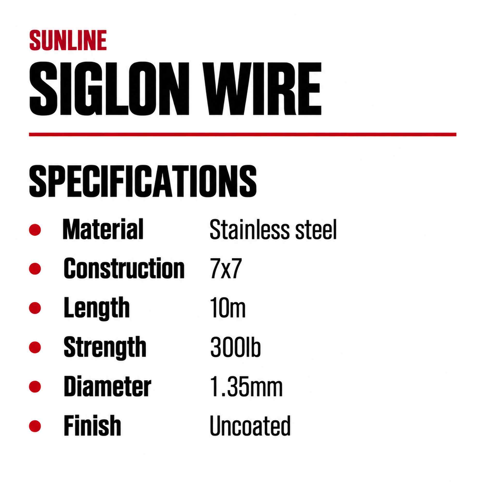 Sunline Siglon Wire Stainless 7x7 No Coat 10m 300lb (4565)