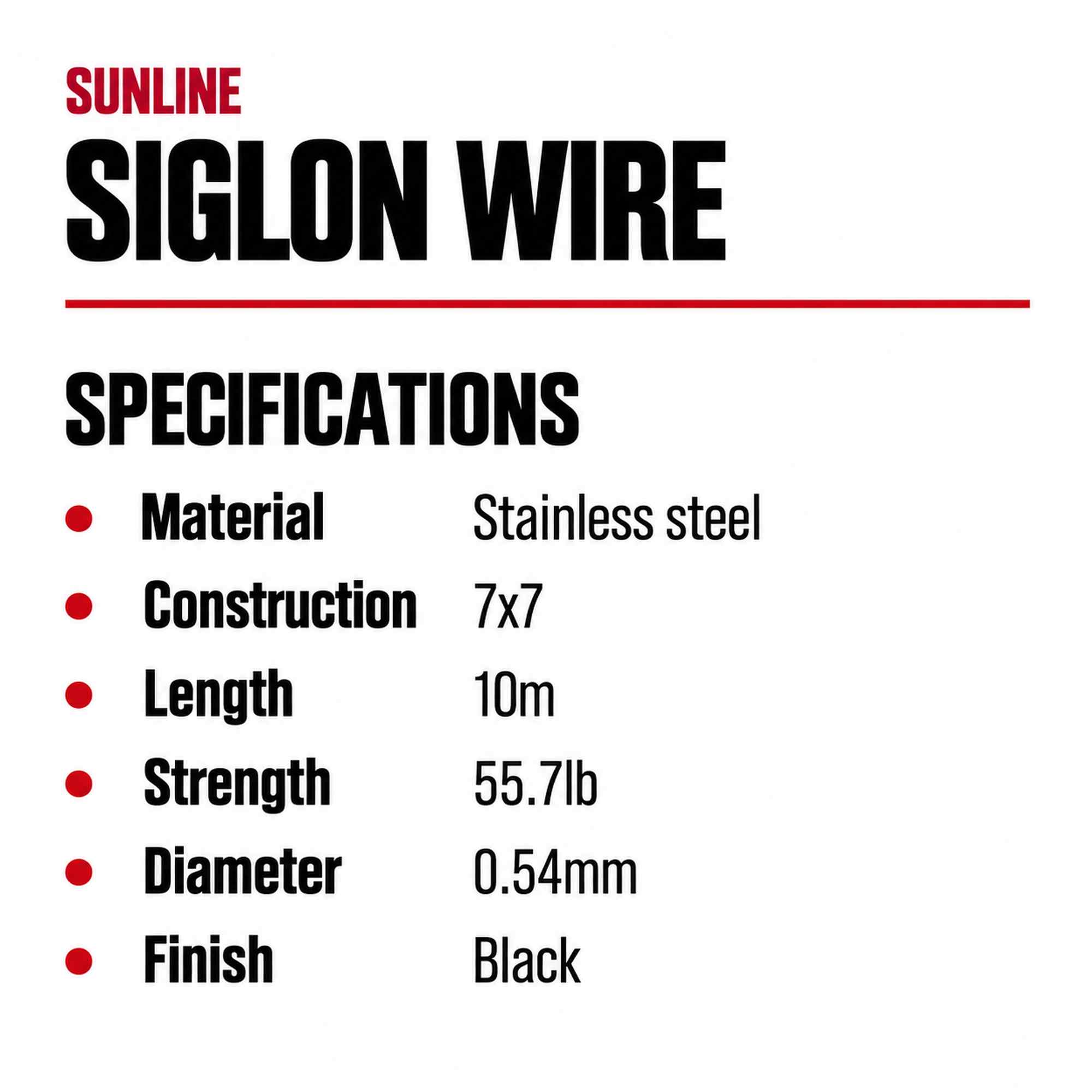 Sunline Siglon Wire Stainless 7x7 Black 10m 55.7lb (4985)