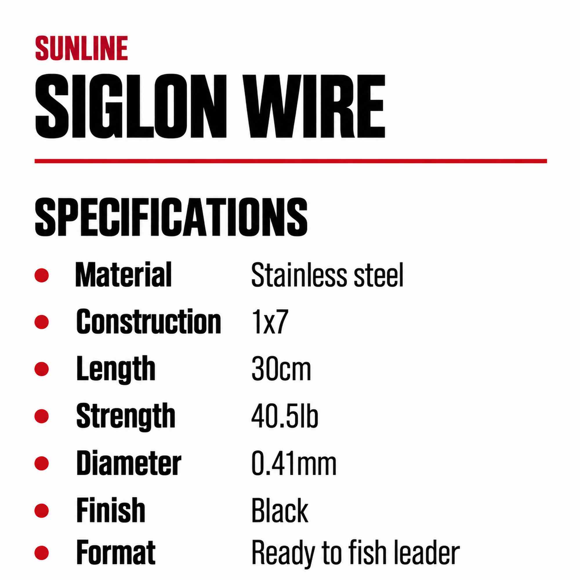 Sunline Siglon Wire Stainless 1x7 Black 30cm 40.5lb (5081)