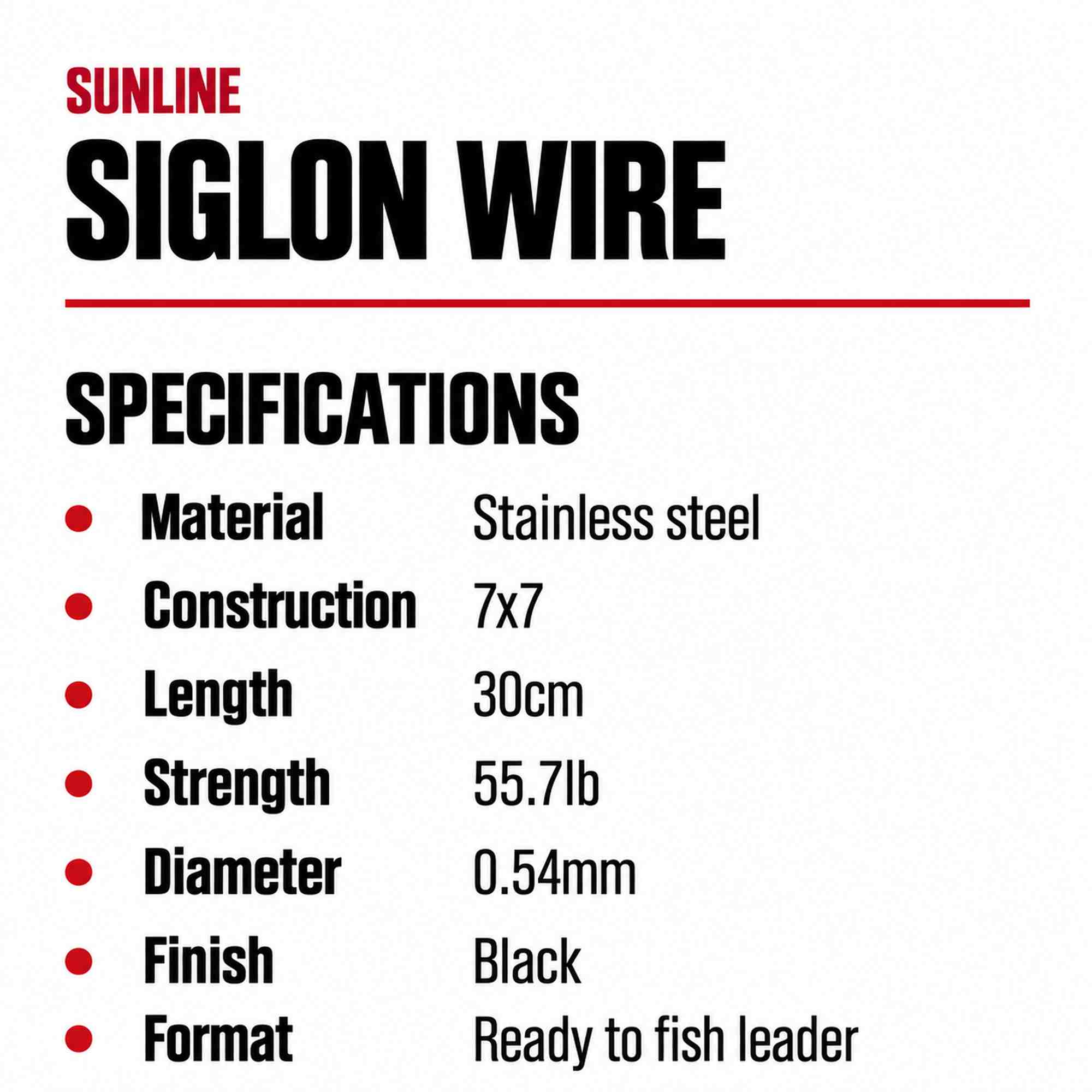 Sunline Siglon Wire Stainless 7x7 Black 30cm 55.7lb (5388)