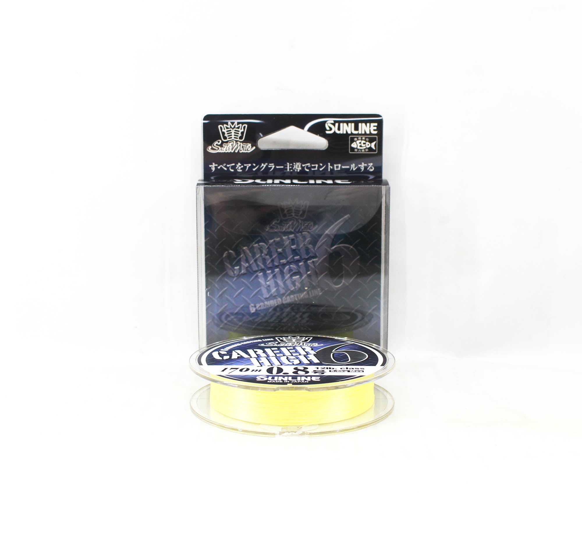 Sunline P.E Line X6 Career High 6 Braid 170m P.E 0.8 12lb Yellow (6771)
