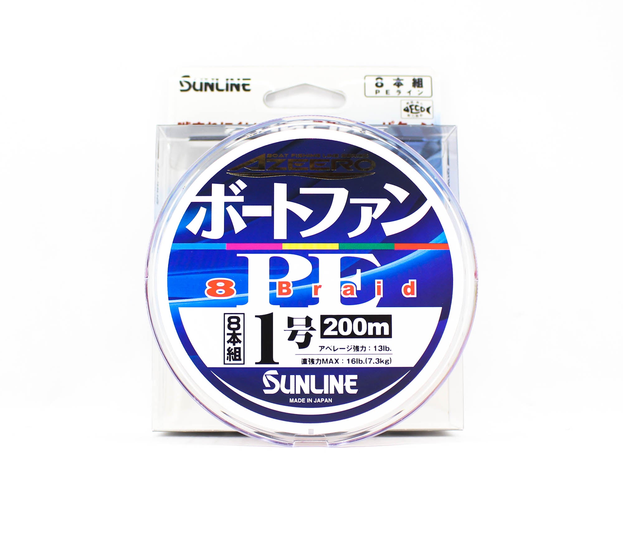 Sunline P.E Line X8 Azeero Boat Fan 200m P.E 1 13lb Multi (2093)