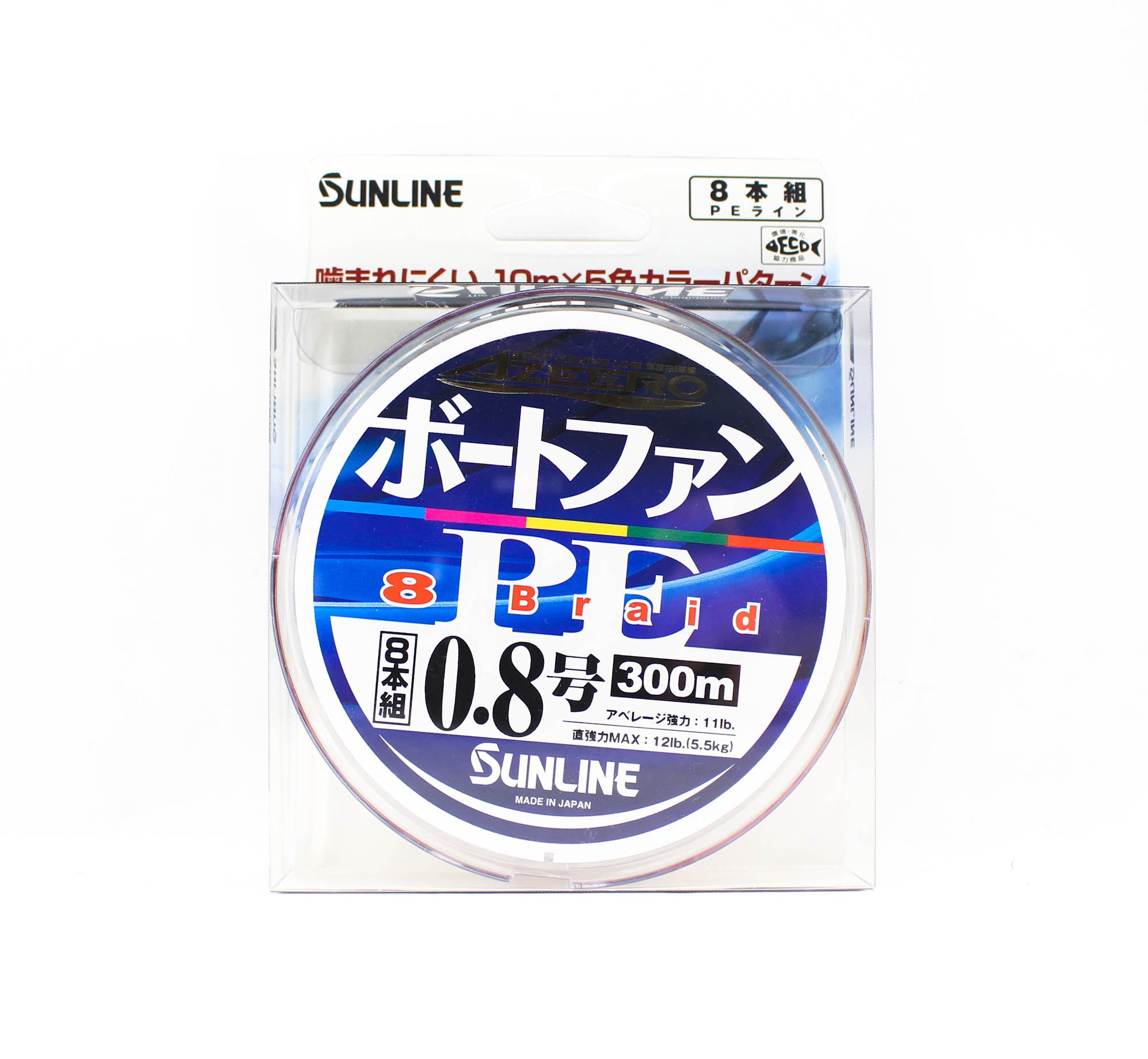 Sunline P.E Line X8 Azeero Boat Fan 300m P.E 0.8 11lb Multi (2130)