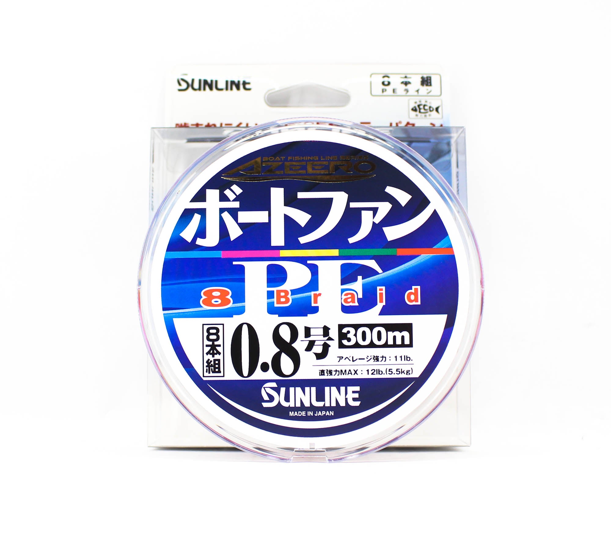 Sunline P.E Line X8 Azeero Boat Fan 300m P.E 0.8 11lb Multi (2130)