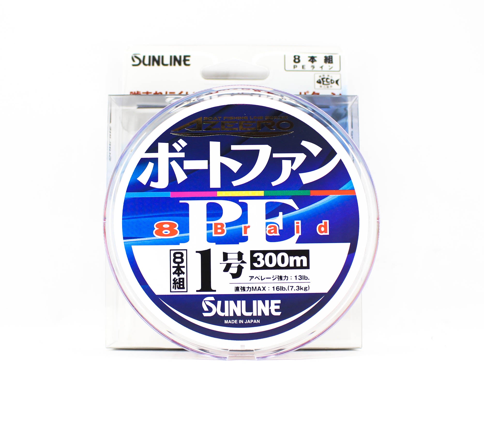 Sunline P.E Line X8 Azeero Boat Fan 300m P.E 1 13lb Multi (2147)