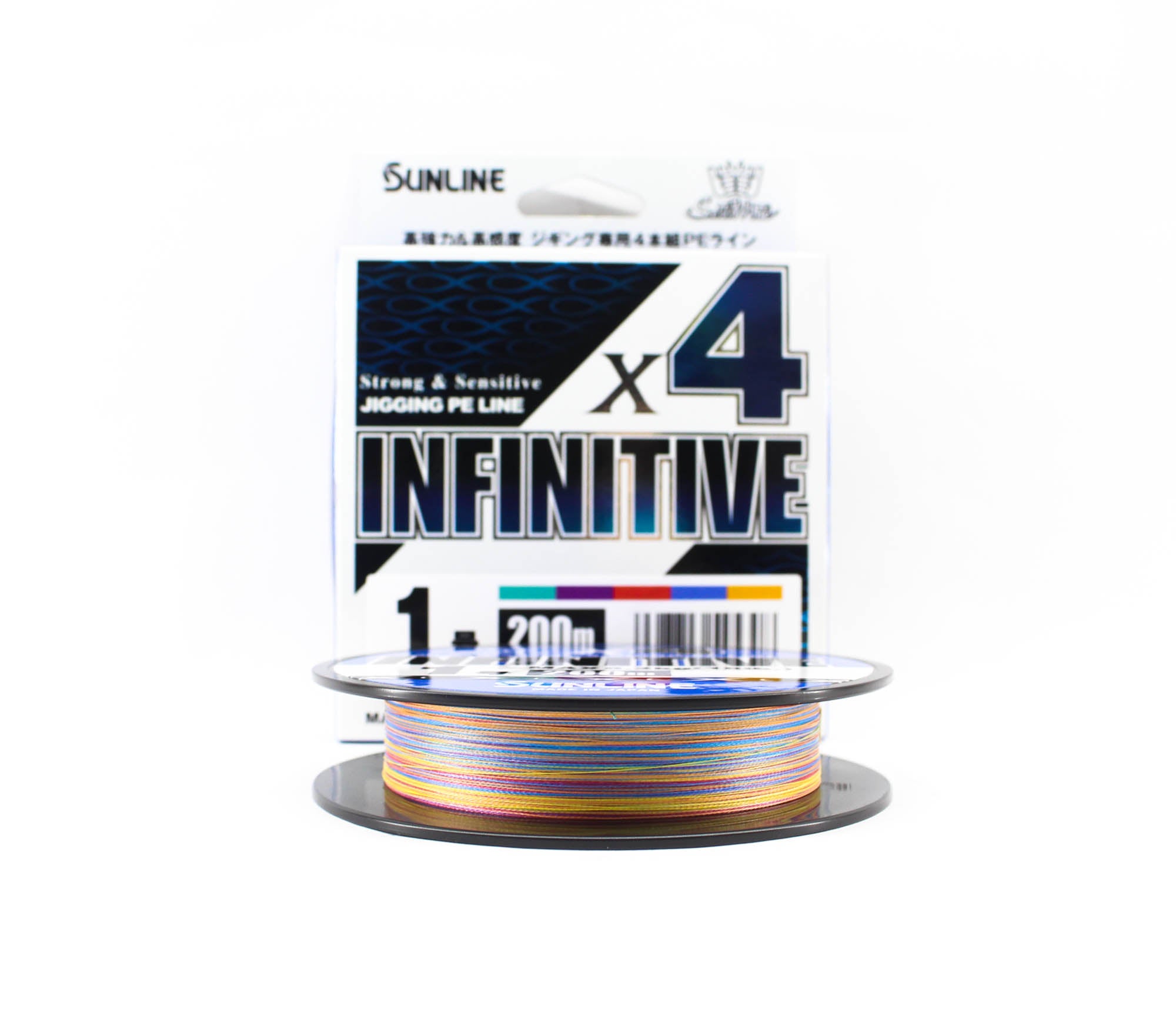 Sunline P.E Line X4 Infinitive Jigging 200m P.E 1 18lb Multi (5308)
