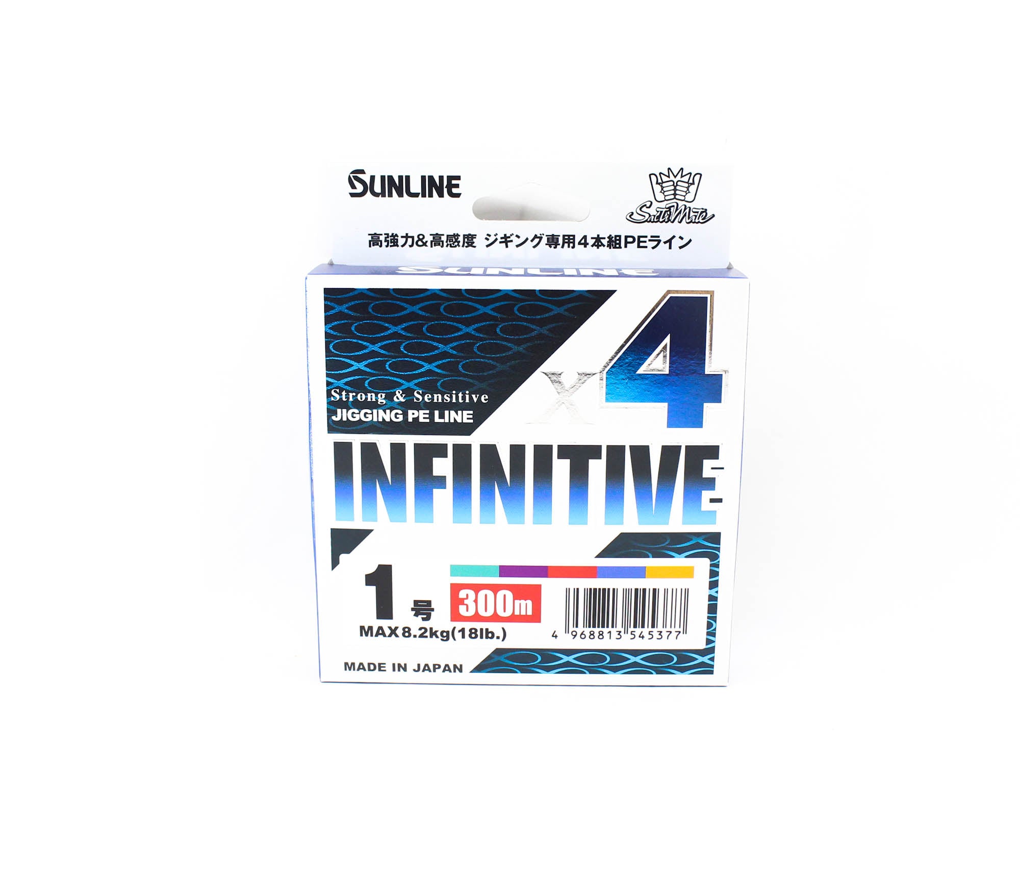 Sunline P.E Line X4 Infinitive Jigging 300m P.E 1 18lb Multi (5377)
