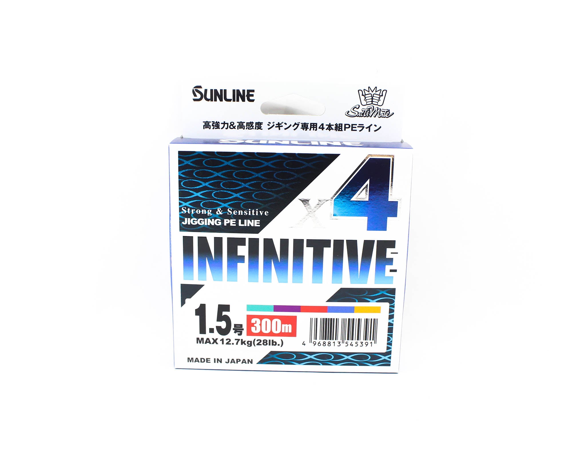 Sunline P.E Line X4 Infinitive Jigging 300m P.E 1.5 28lb Multi (5391)