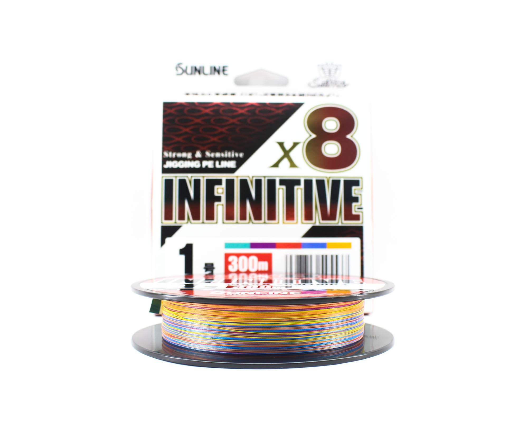Sunline P.E Line X8 Infinitive Jigging 300m P.E 1 18lb Multi (5537)
