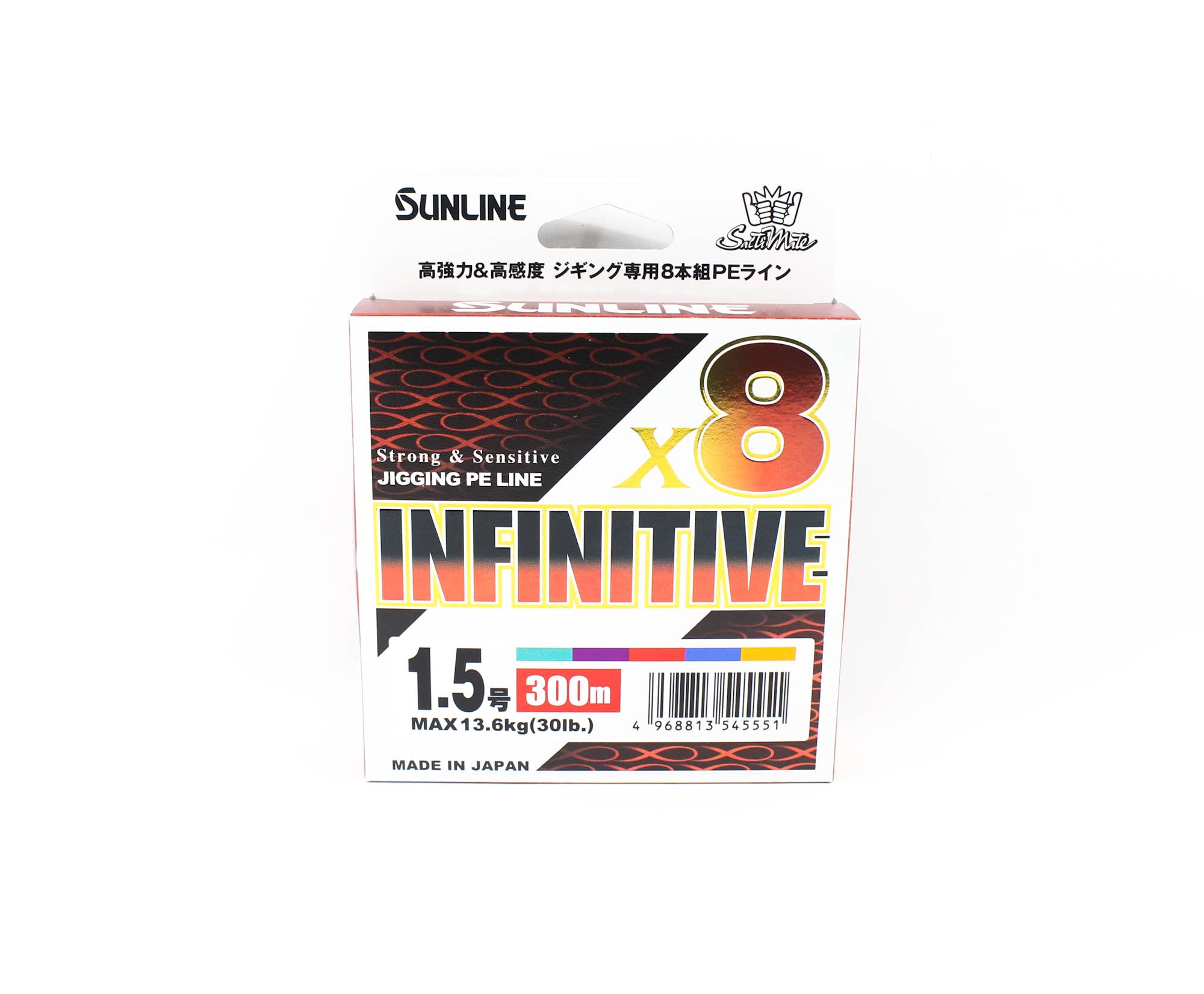 Sunline P.E Line X8 Infinitive Jigging 300m P.E 1.5 30lb Multi (5551)
