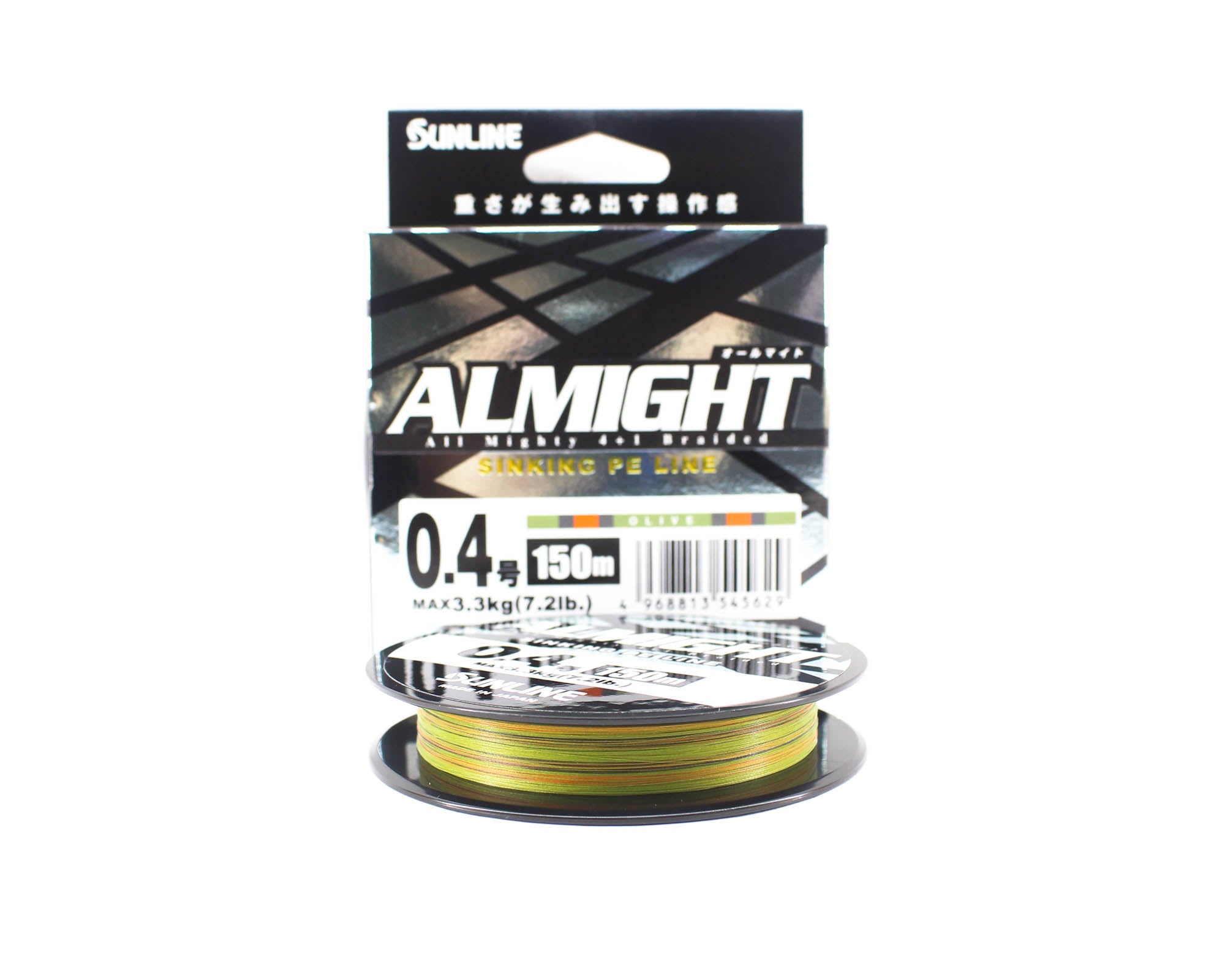 Sunline P.E Line X4 Almight Sinking P.E 150m P.E 0.4 7.2lb Olive (5629)