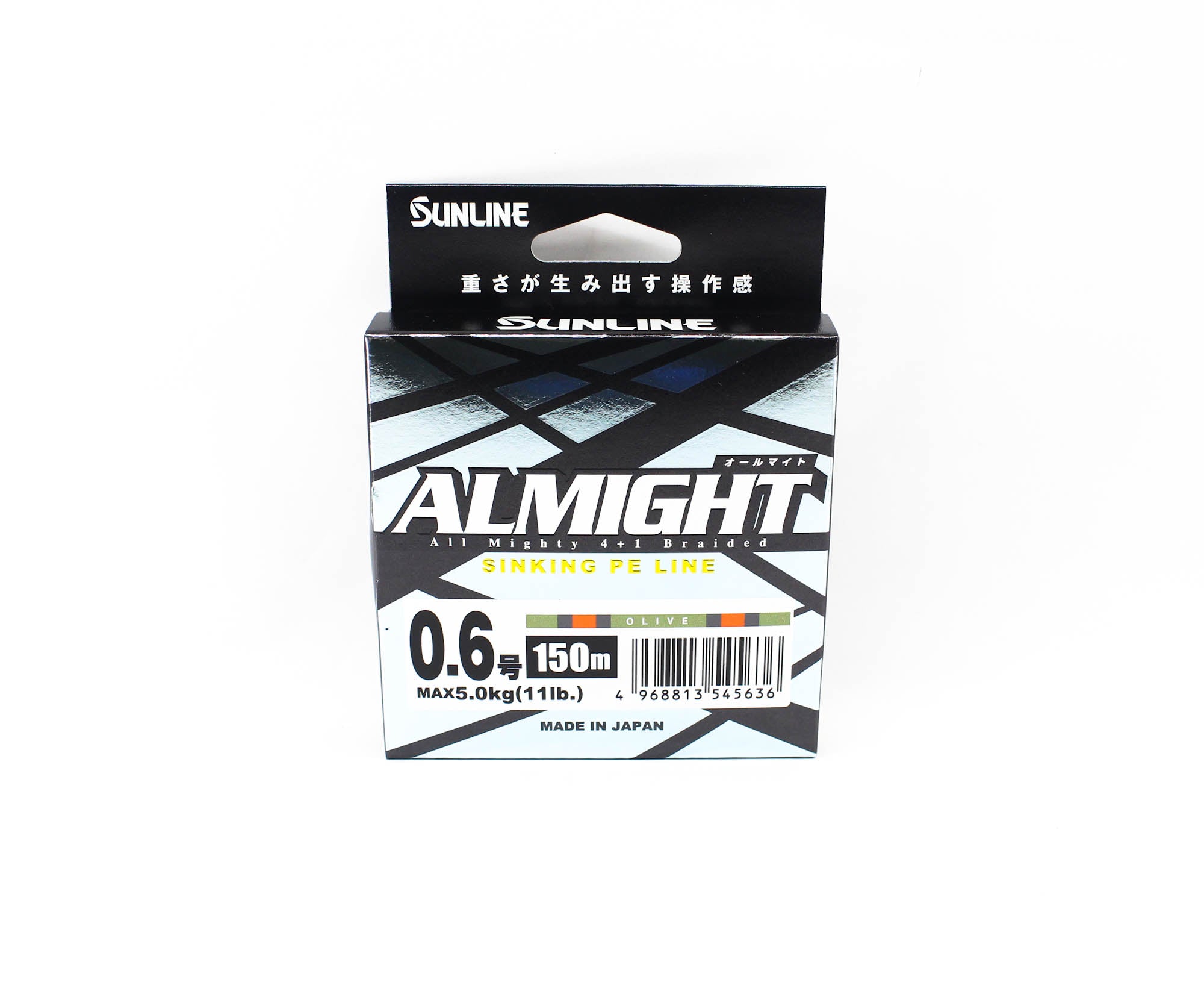 Sunline P.E Line X4 Almight Sinking P.E 150m P.E 0.6 11lb Olive (5636)