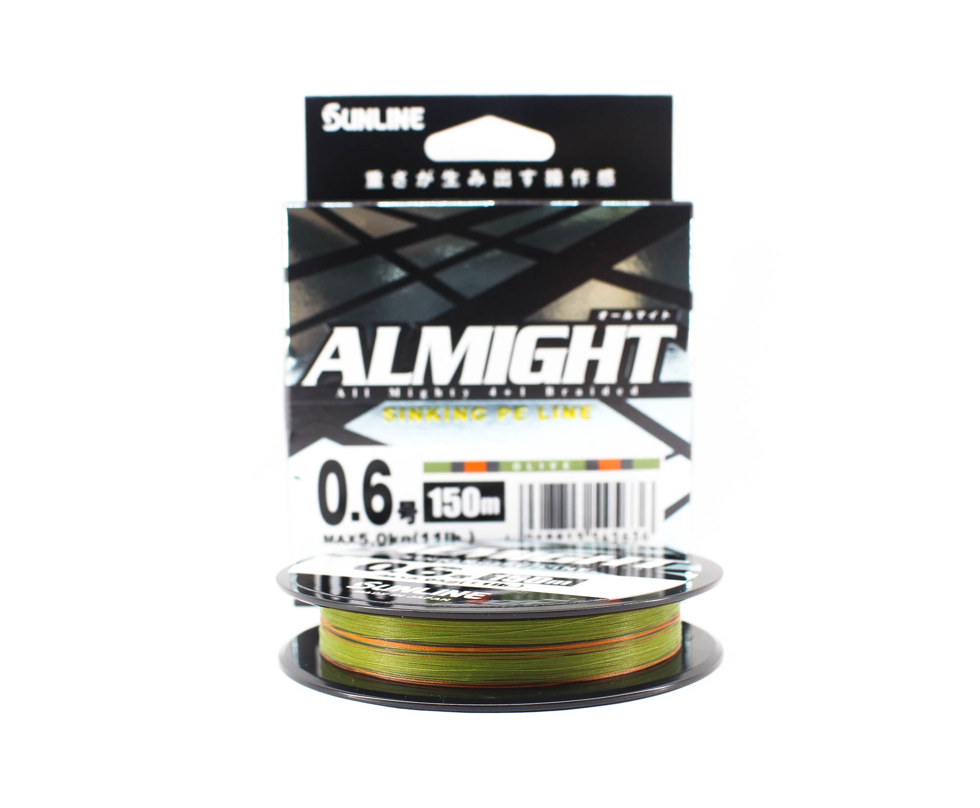 Sunline P.E Line X4 Almight Sinking P.E 150m P.E 0.6 11lb Olive (5636)