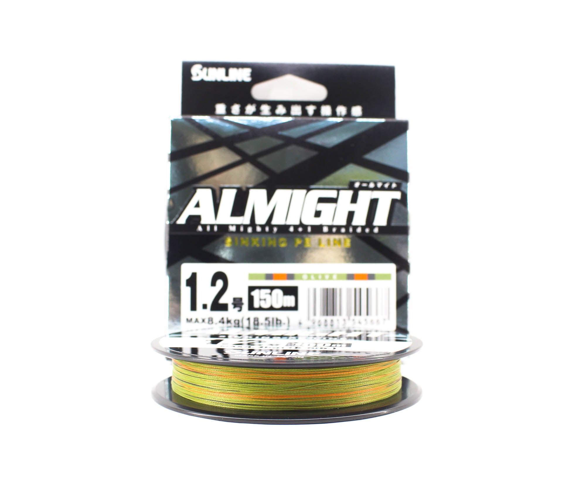 Sunline P.E Line X4 Almight Sinking P.E 150m P.E 1.2 18.5lb Olive (5667)
