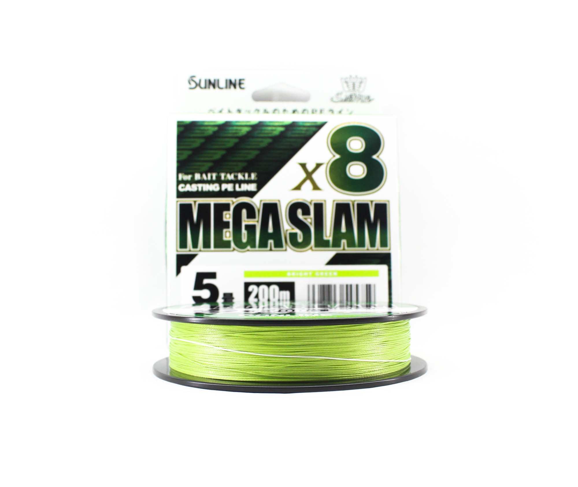 Sunline P.E Line X8 Mega Slam Casting 200m P.E 5 80lb Lime Green (5759)