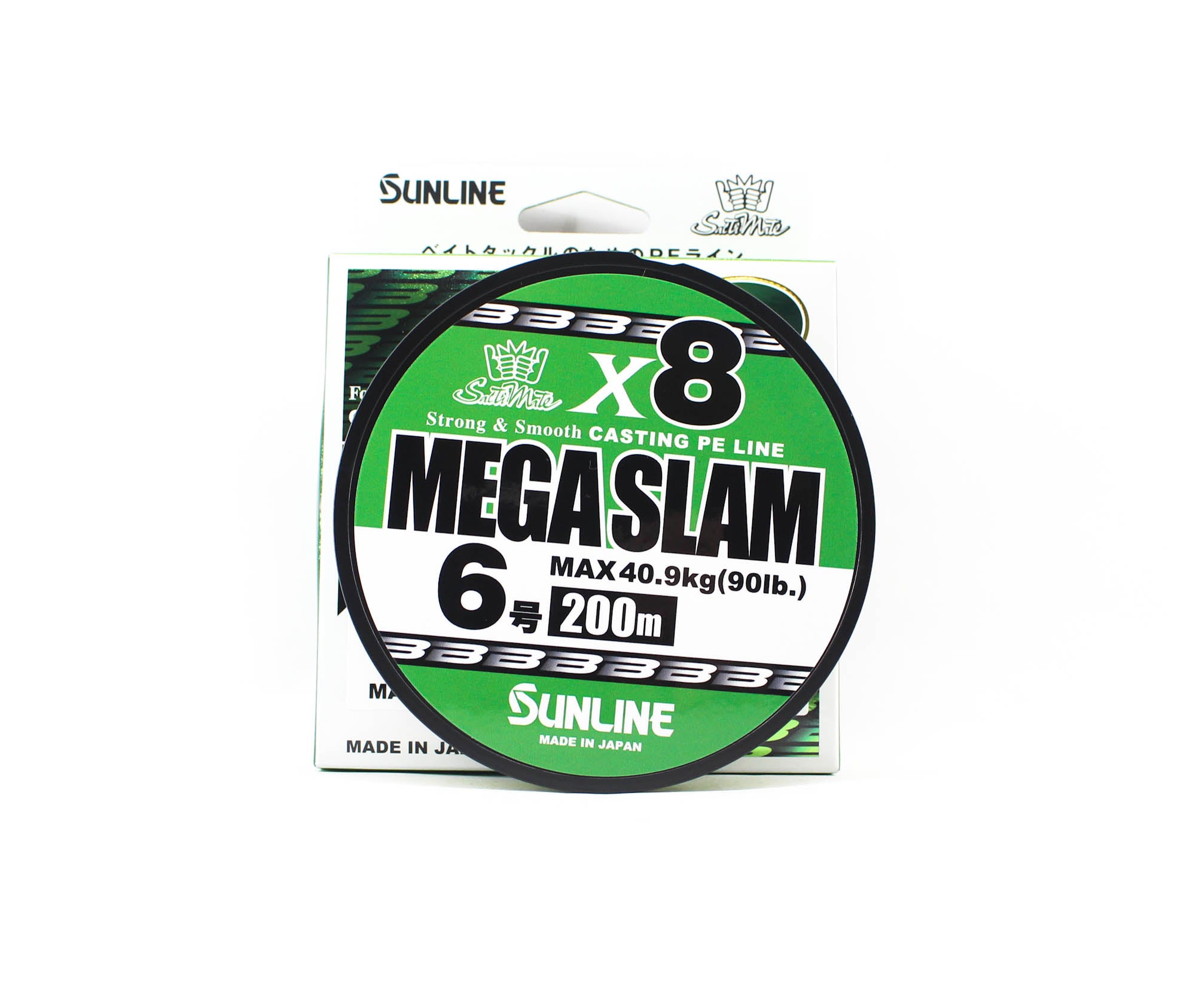 Sunline P.E Line X8 Mega Slam Casting 200m P.E 6 90lb Lime Green (5766)