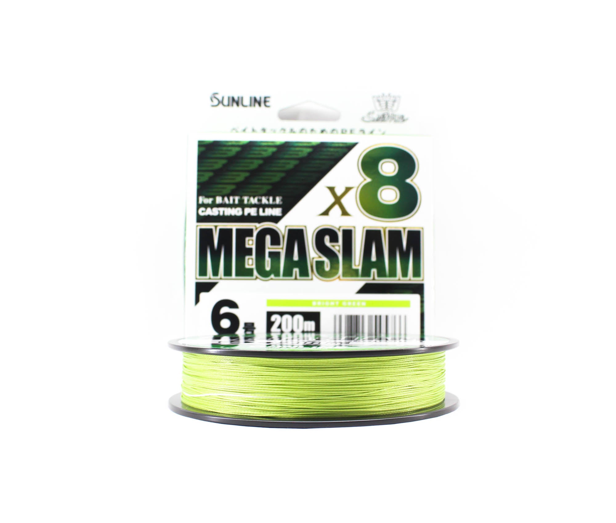 Sunline P.E Line X8 Mega Slam Casting 200m P.E 6 90lb Lime Green (5766)