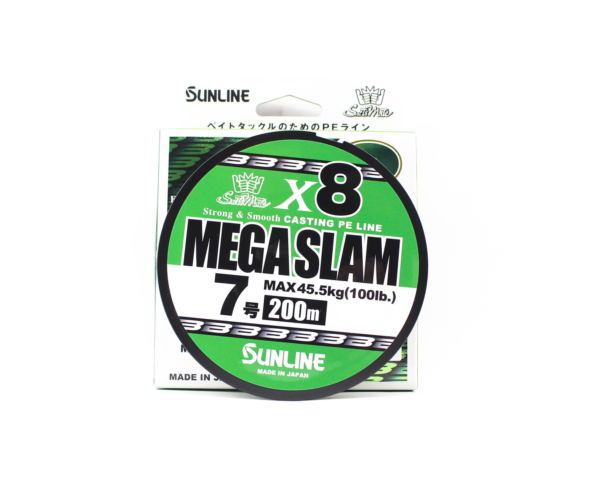 Sunline P.E Line X8 Mega Slam Casting 200m P.E 7 100lb Lime Green (5773)