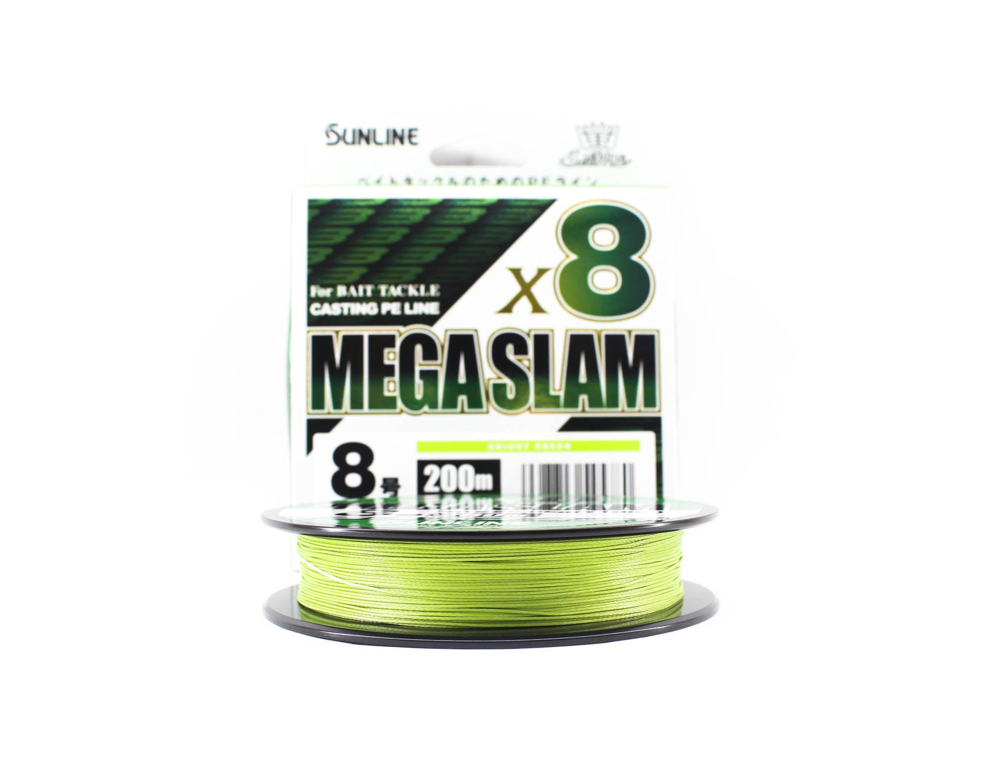Sunline P.E Line X8 Mega Slam Casting 200m P.E 8 110lb Lime Green (5780)