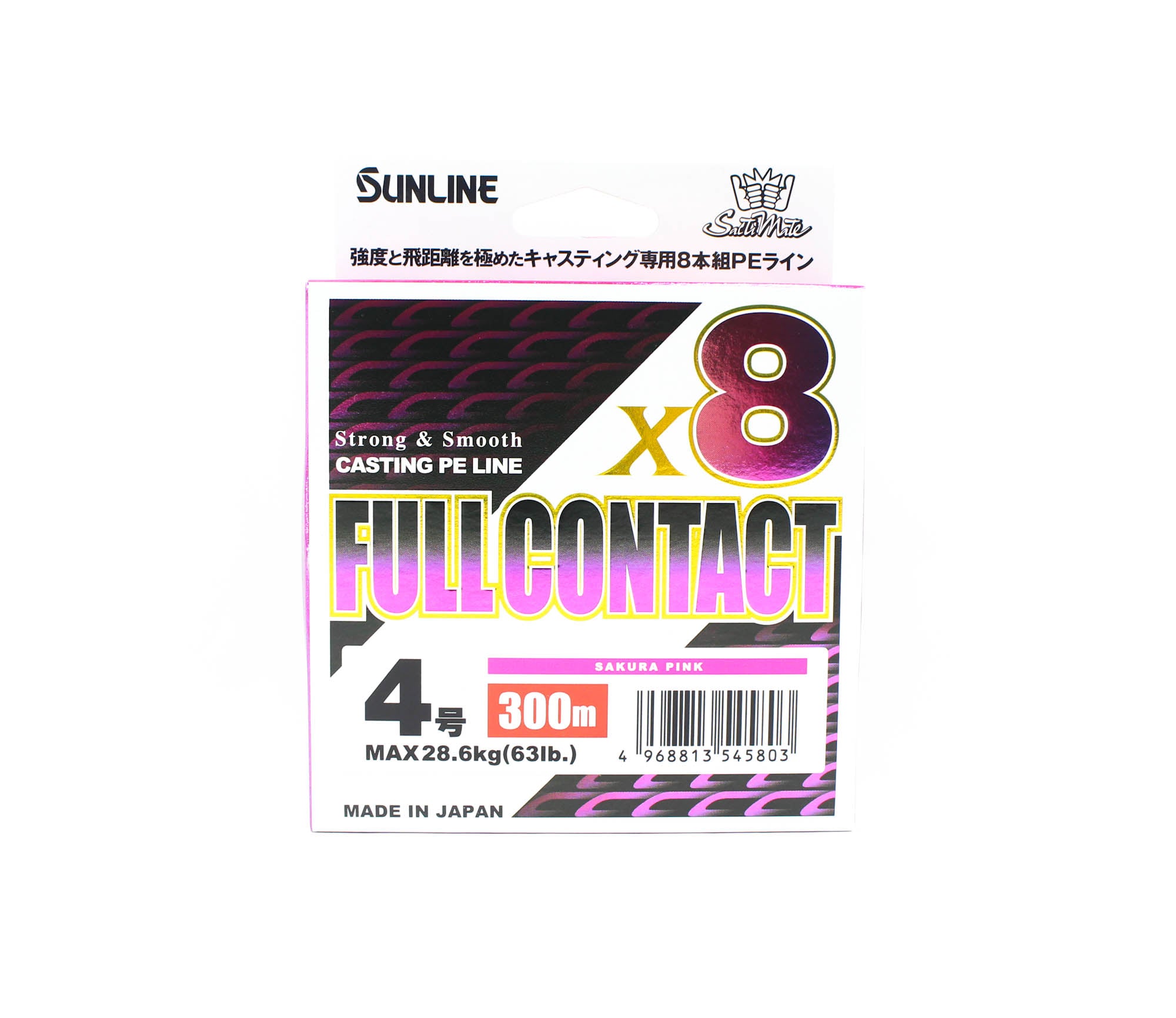 Sunline P.E Line X8 Full Contact Casting 300m P.E 4 63lb Pink (5803)