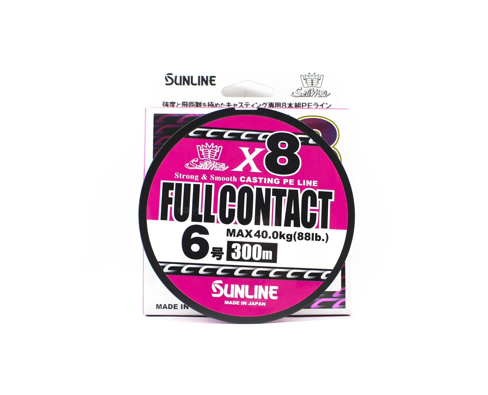 Sunline P.E Line X8 Full Contact Casting 300m P.E 6 88lb Pink (5827)