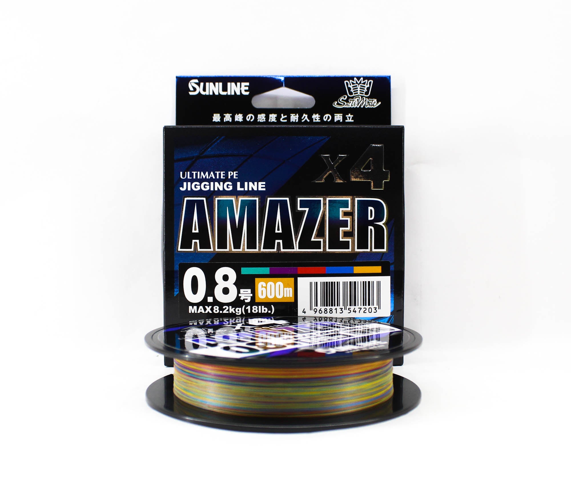 Sunline P.E Line Amazer X4 HG Jigging 600M P.E 0.8 18lb Multi (7203)