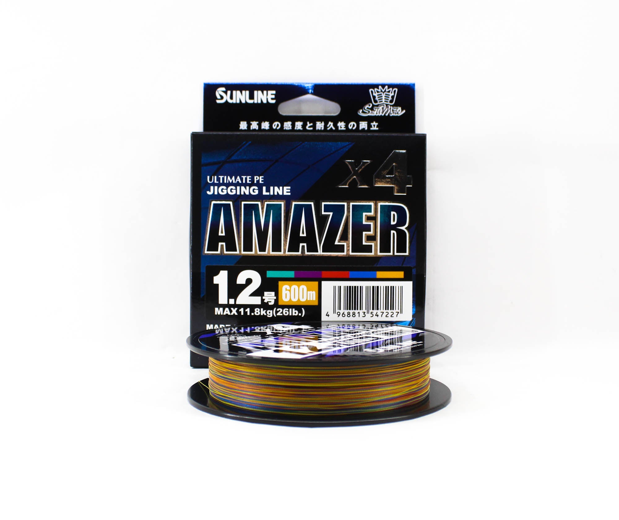Sunline P.E Line Amazer X4 HG Jigging 600M P.E 1.2 26lb Multi (7227)