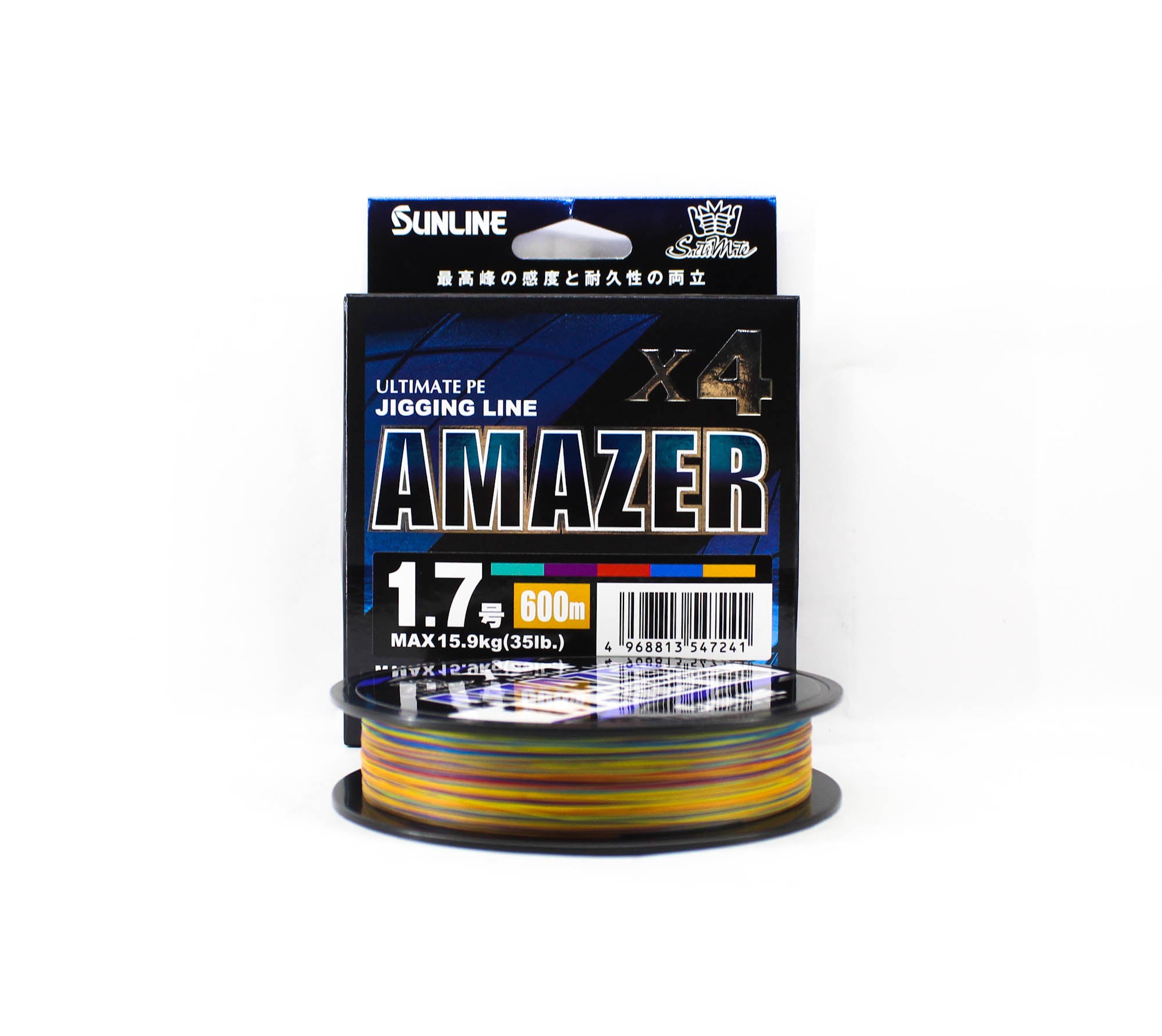 Sunline P.E Line Amazer X4 HG Jigging 600M P.E 1.7 35lb Multi (7241)