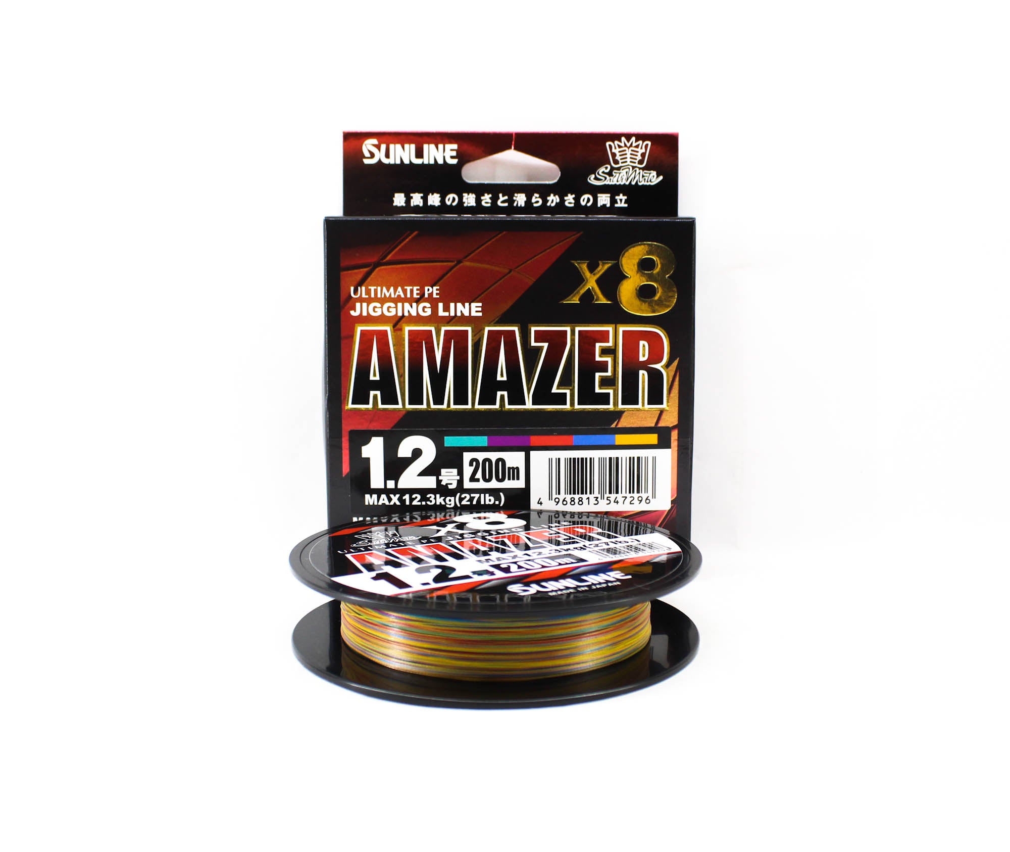 Sunline P.E Line Amazer X8 HG Jigging 200M P.E 1.2 27lb Multi (7296)