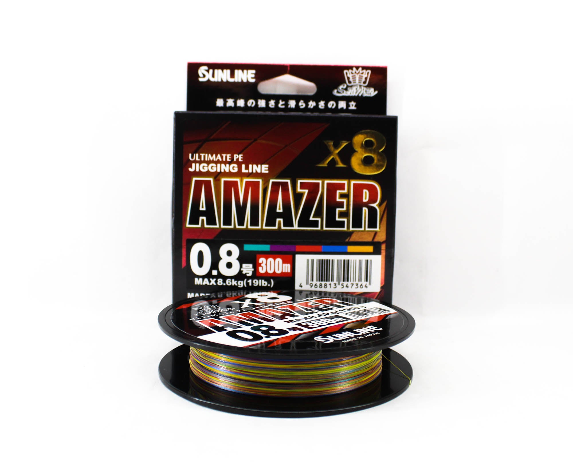 Sunline P.E Line Amazer X8 HG Jigging 300M P.E 0.8 19lb Multi (7364)